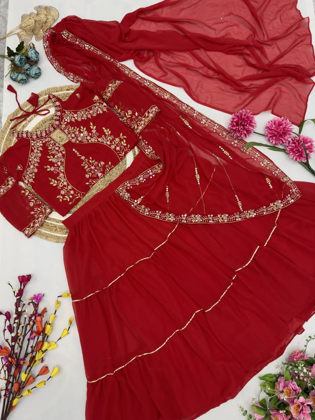 Super Hit Georgette Ruffle Ready To Wear saree