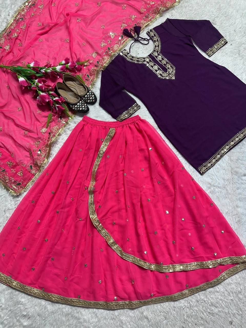 Top, Dhoti Skirt and Dupatta&nbsp;