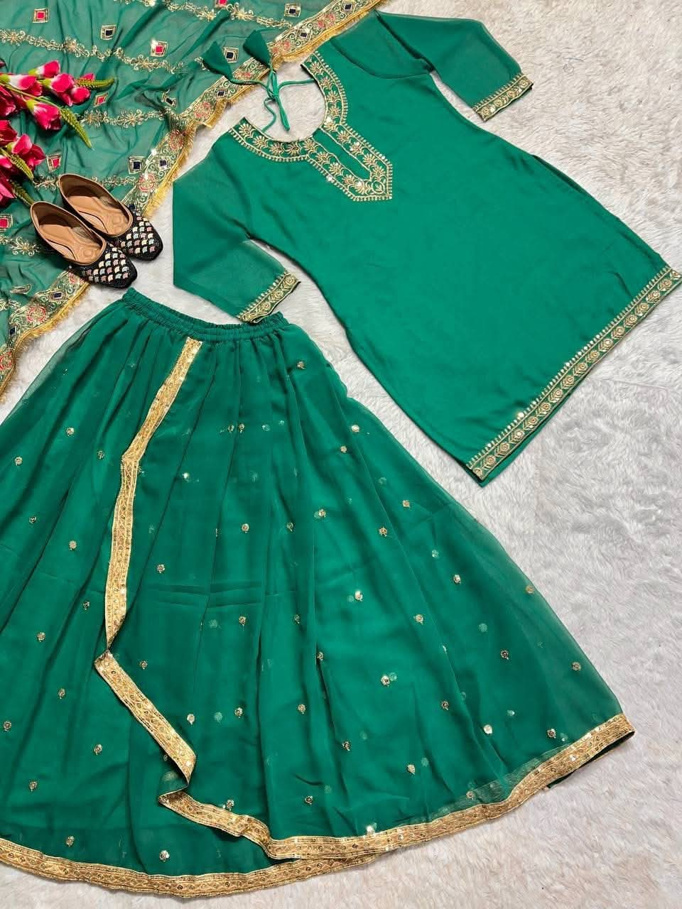 Top, Dhoti Skirt and Dupatta&nbsp;