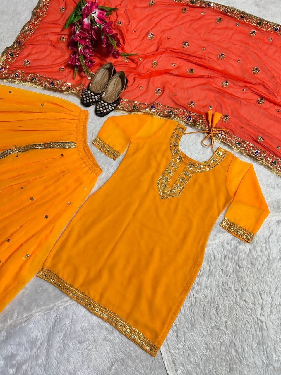 Top, Dhoti Skirt and Dupatta&nbsp;