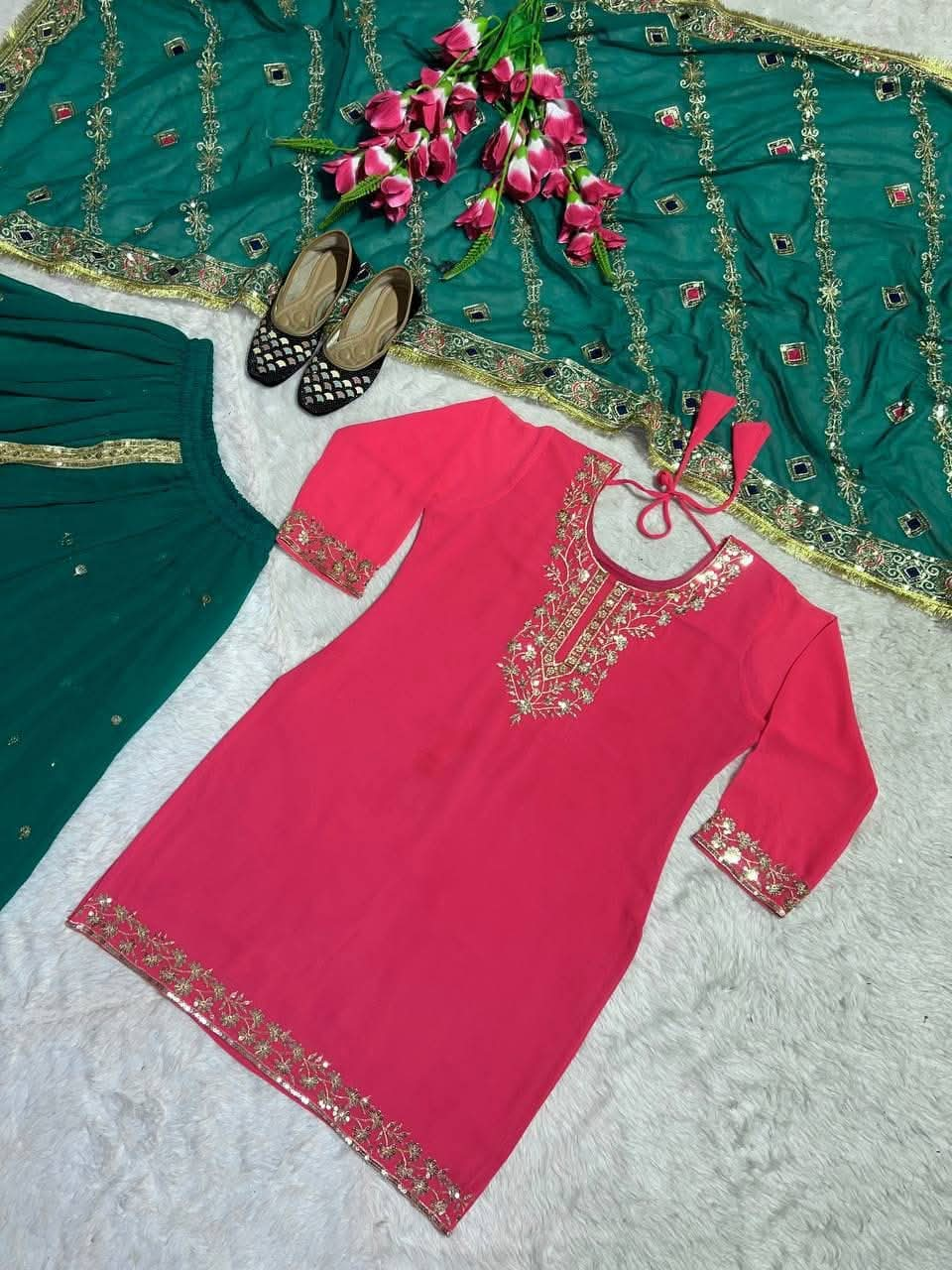 Top, Dhoti Skirt and Dupatta&nbsp;