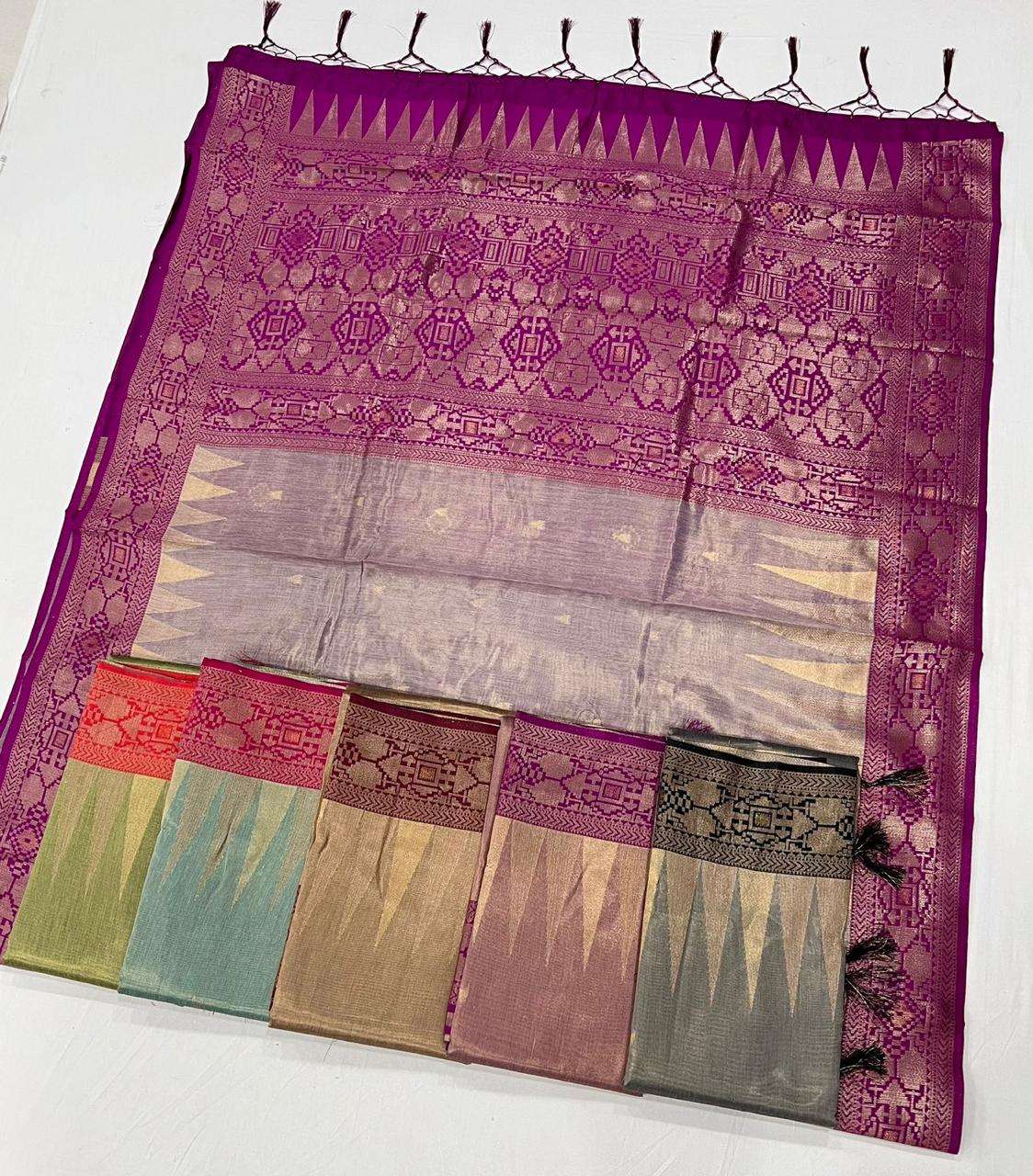 ZARI TISSUE HANDLOOM WEAVING saree