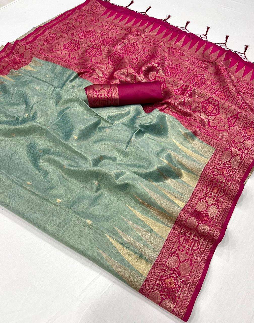 ZARI TISSUE HANDLOOM WEAVING saree