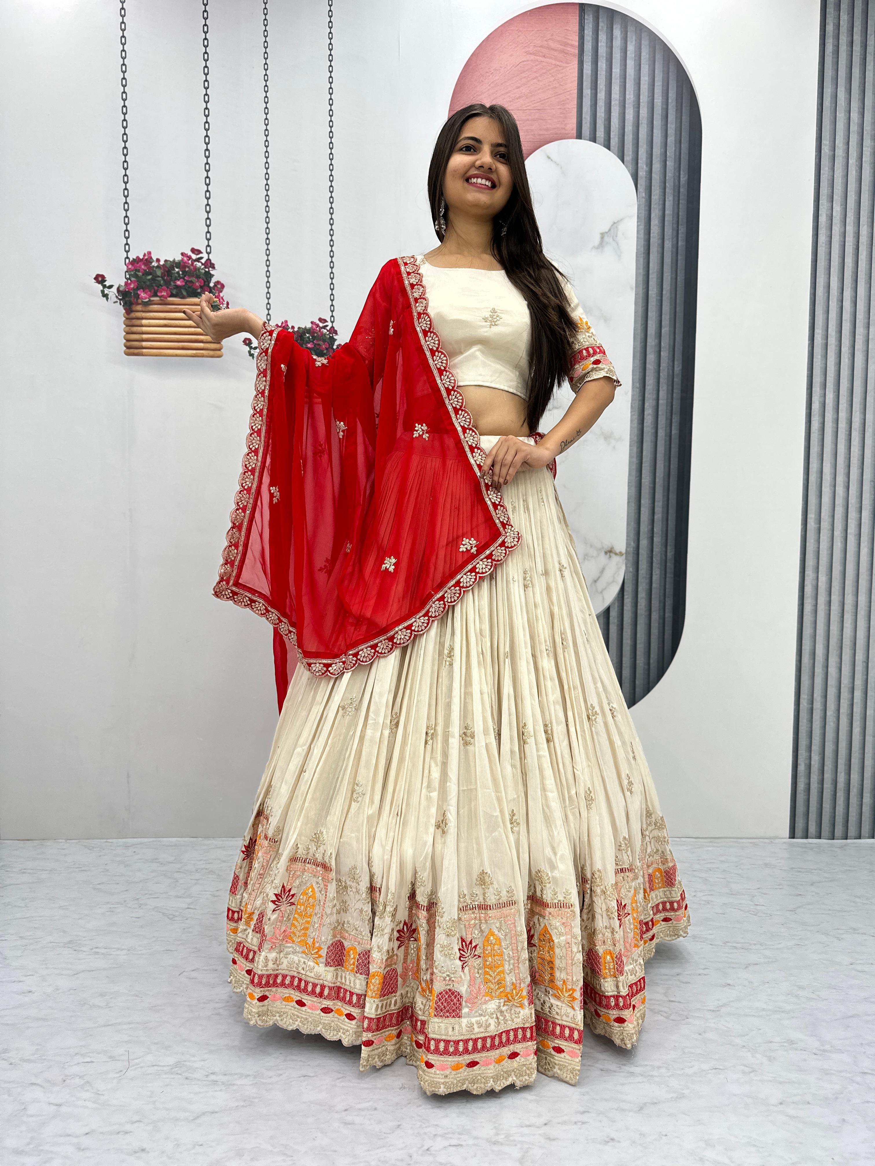 New Launching Festival Lehenga Choli  &nbsp; &nbsp; &nbsp; *Choli Fabric:-* Pure Banarasi Tissue