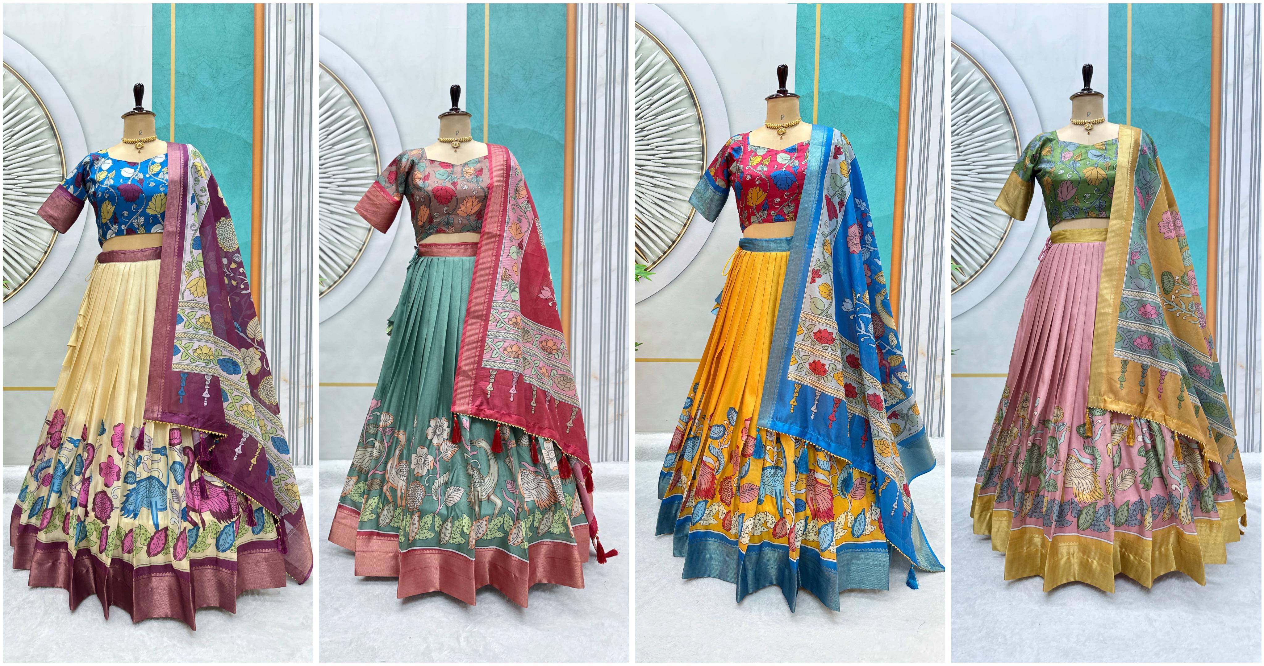 New Launching Our Most Trending Dola Silk Lehenga choli With Beautiful Kalamkari Print And Designer Blouse perfect blend of luxury and tradition For Festive season*