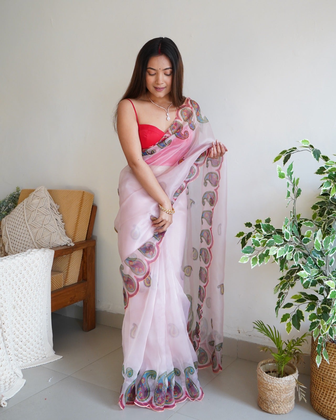 Organza saree with digital print