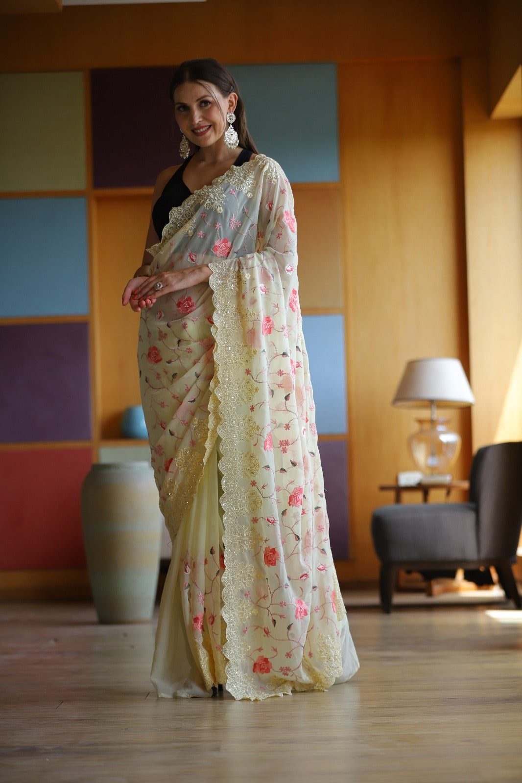 Sequence Embroidered Saree