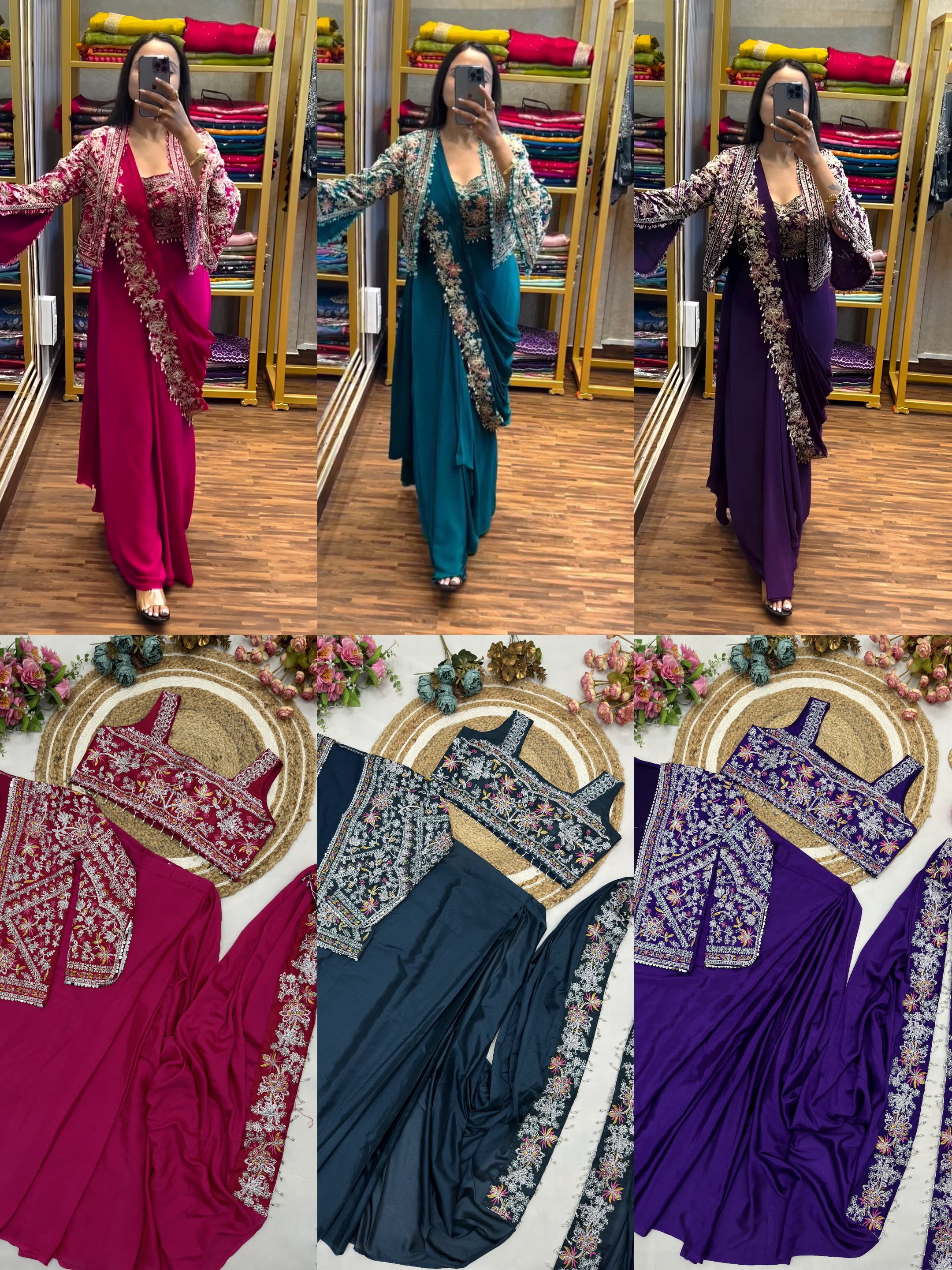 Super Hit Ready To Wear Saree With Jacket Saree Design Launch*