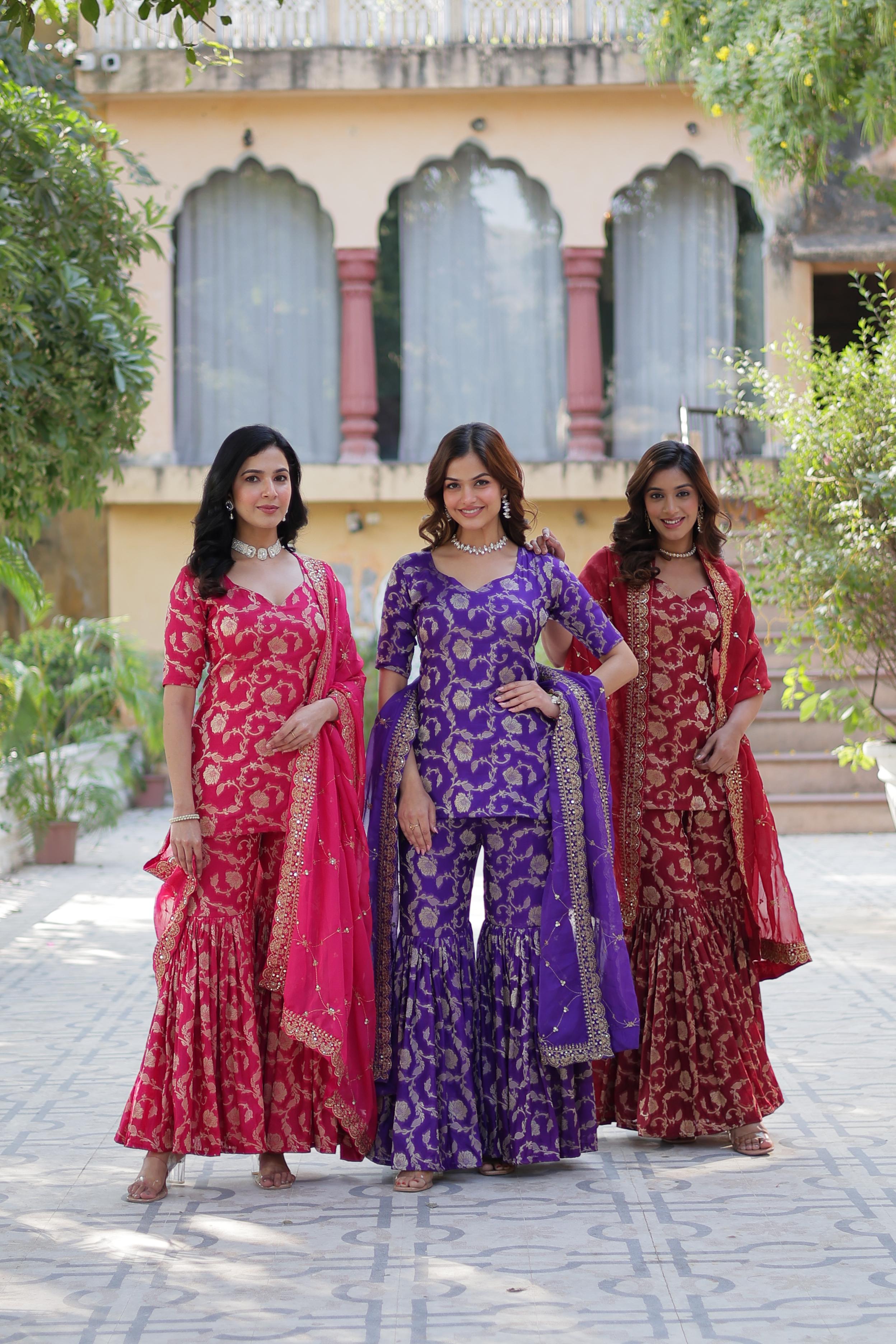 PREMIUM DESIGNER READYMADE TOP-GHARARA-DUPATTA COLLECTIONS.*;