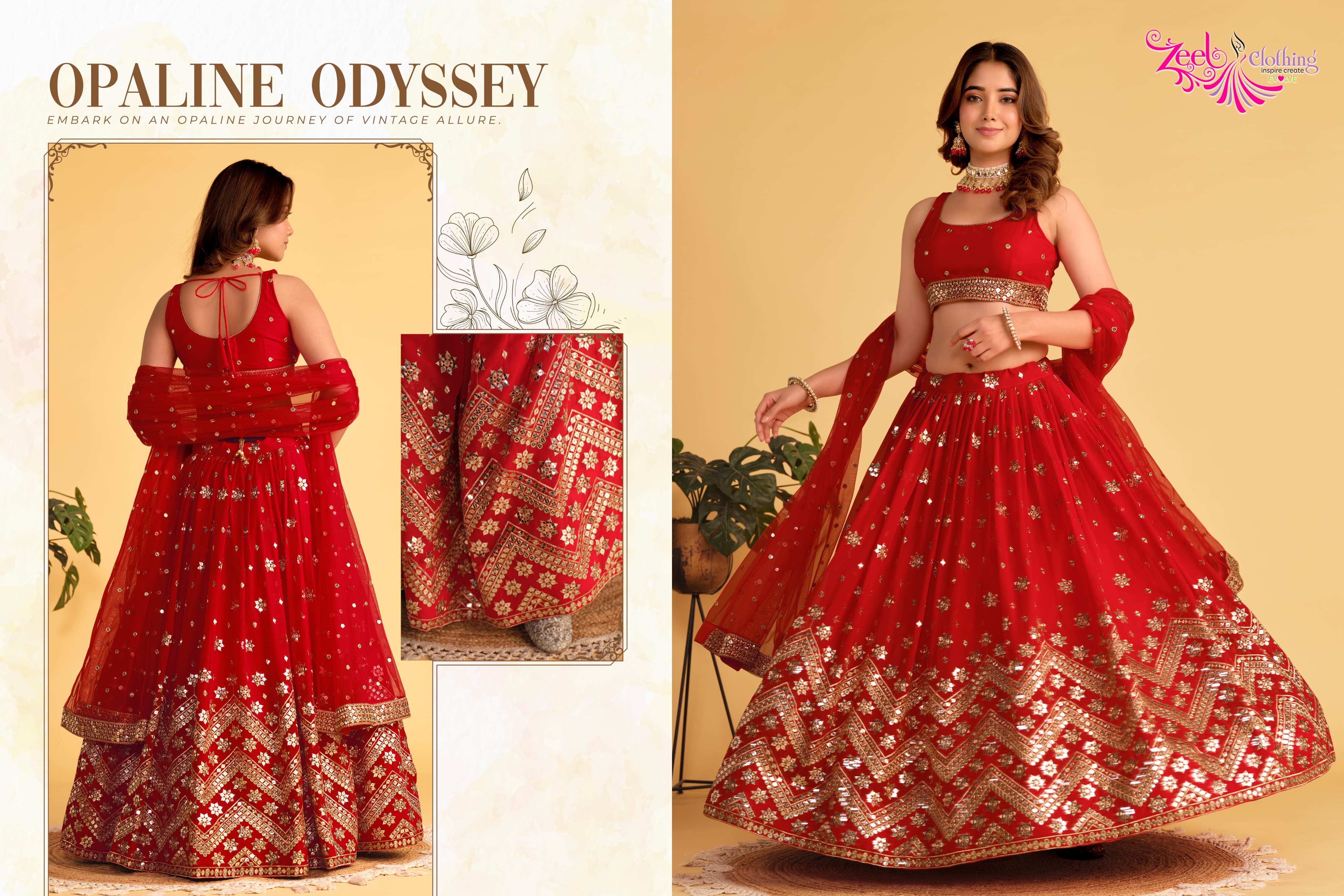 SEMISTITCHED SEQUENCE LEHENGA