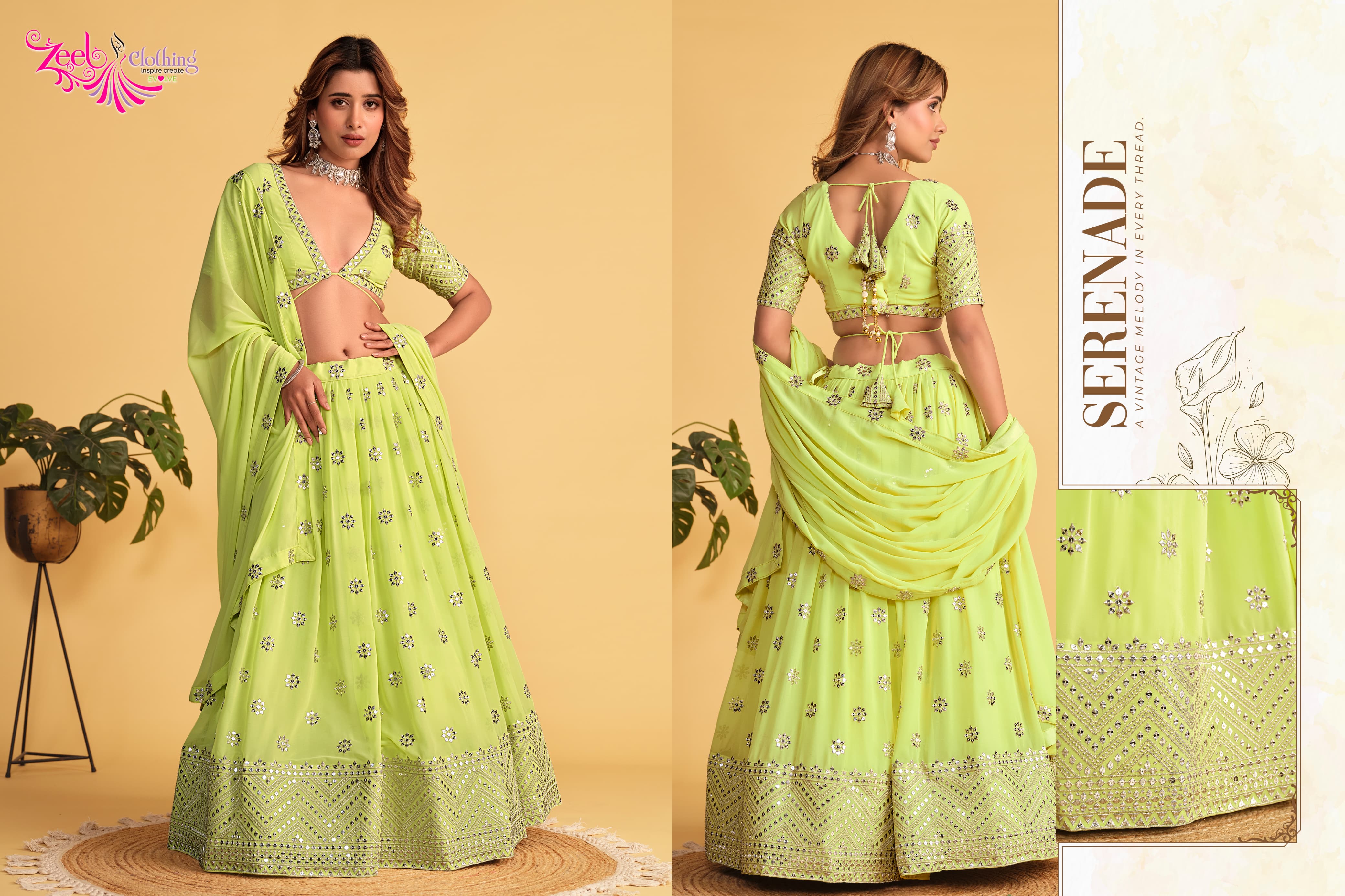 SEMISTITCHED SEQUENCE LEHENGA