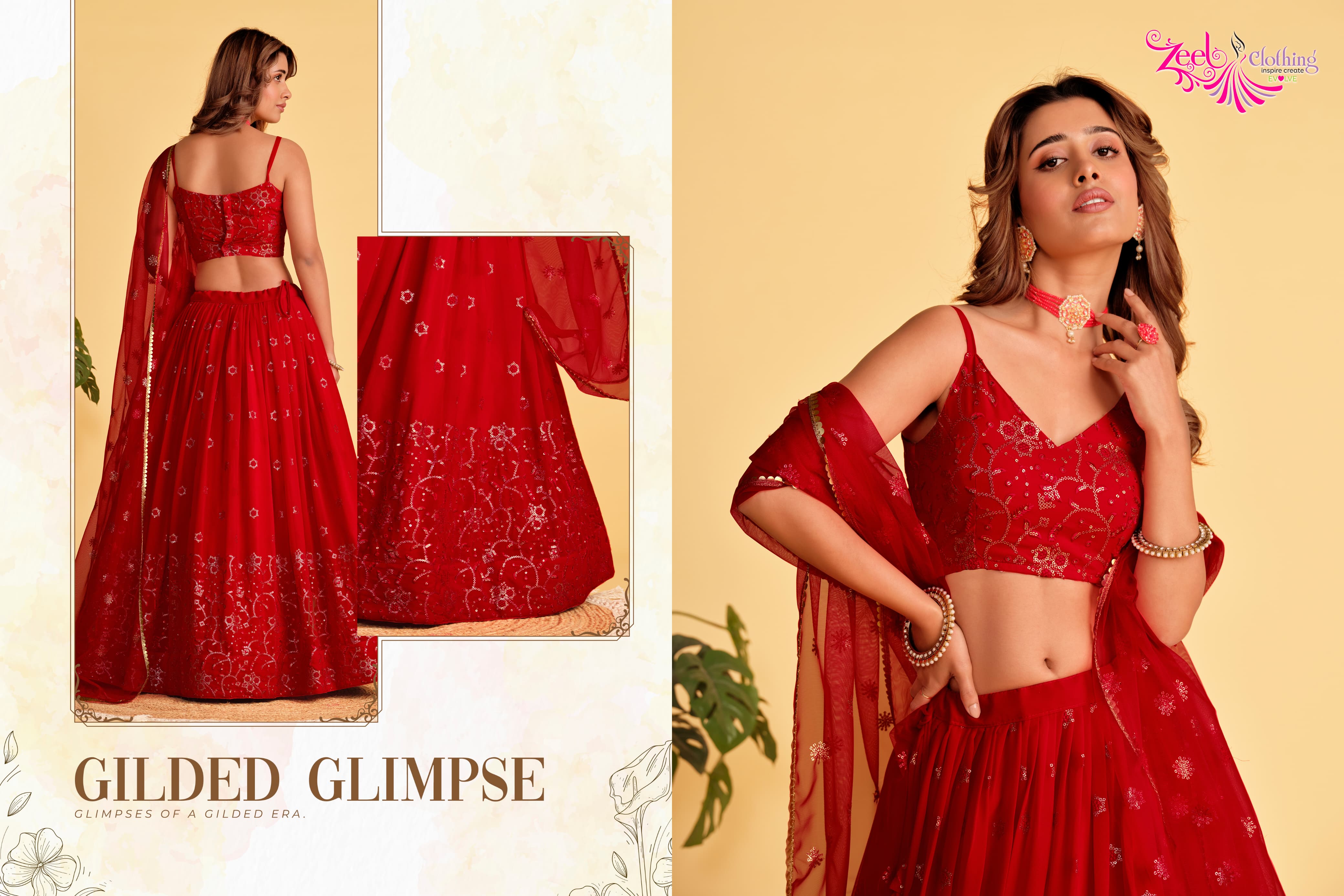 SEMISTITCHED SEQUENCE LEHENGA