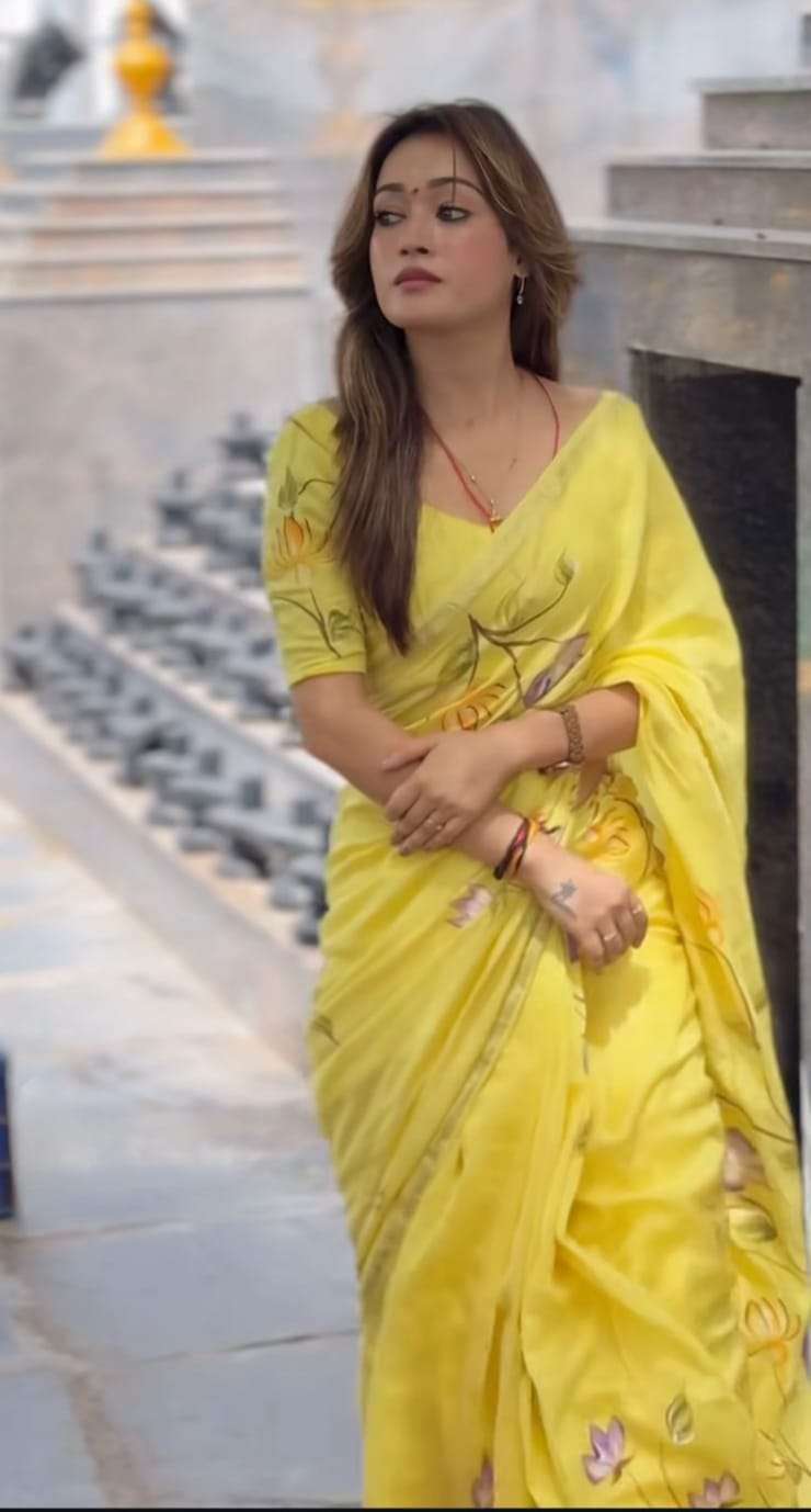 yellow shades New Saree*