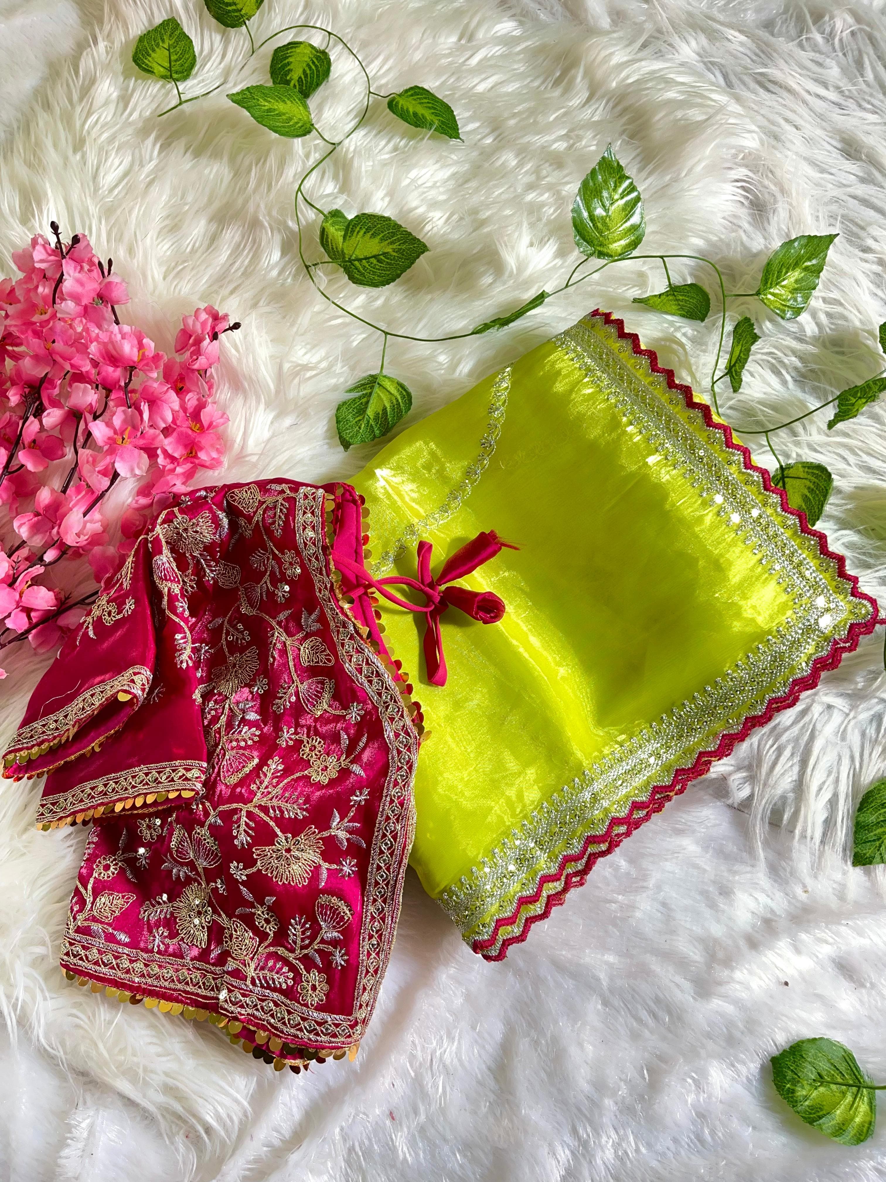 Pure soft zimmy choo silk saree