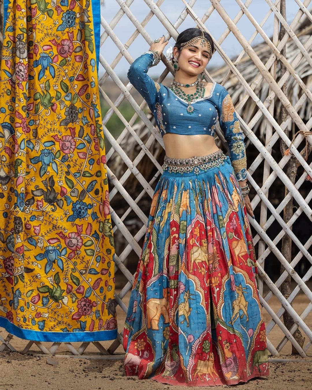 New Launching our Women's Trending Collection with Kalamkari Print. Original Modeling. Beautifully Full Stitched Kalamkari Designer Lahenga Choli with Dupatta.*&nbsp;