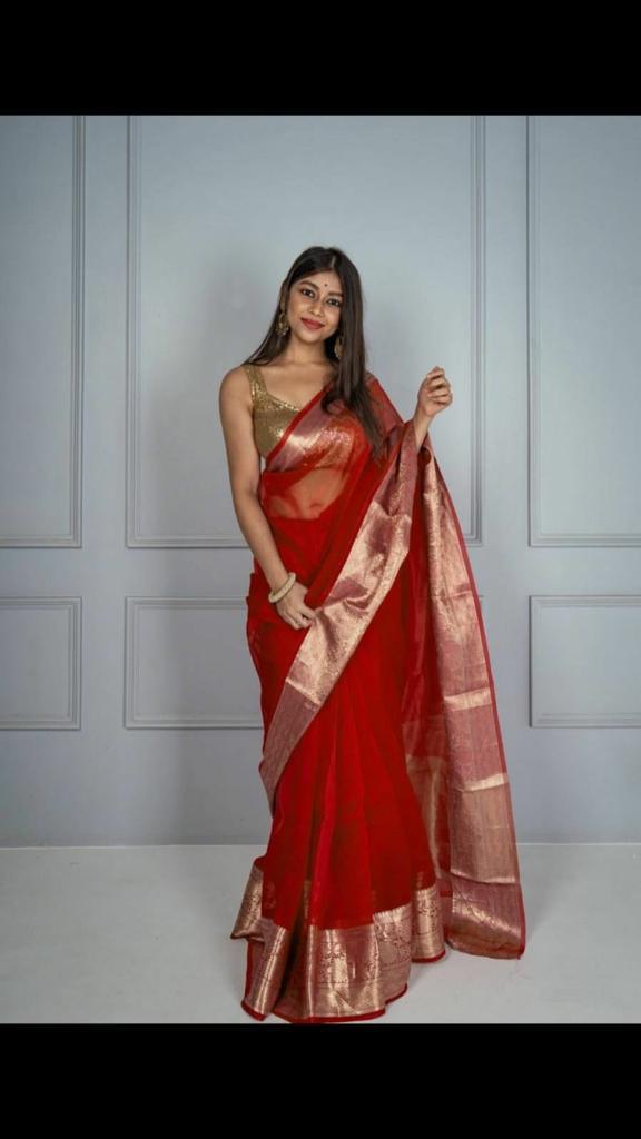 Orgenza zari Saree