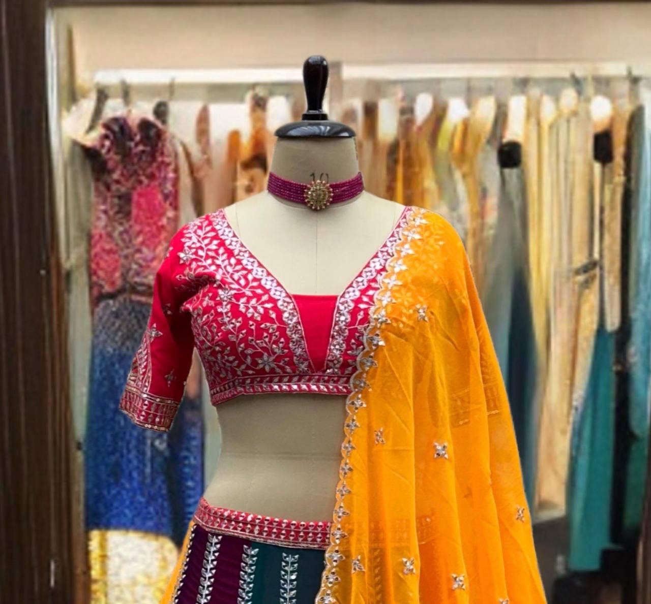 (Multiple colours kali lehenga