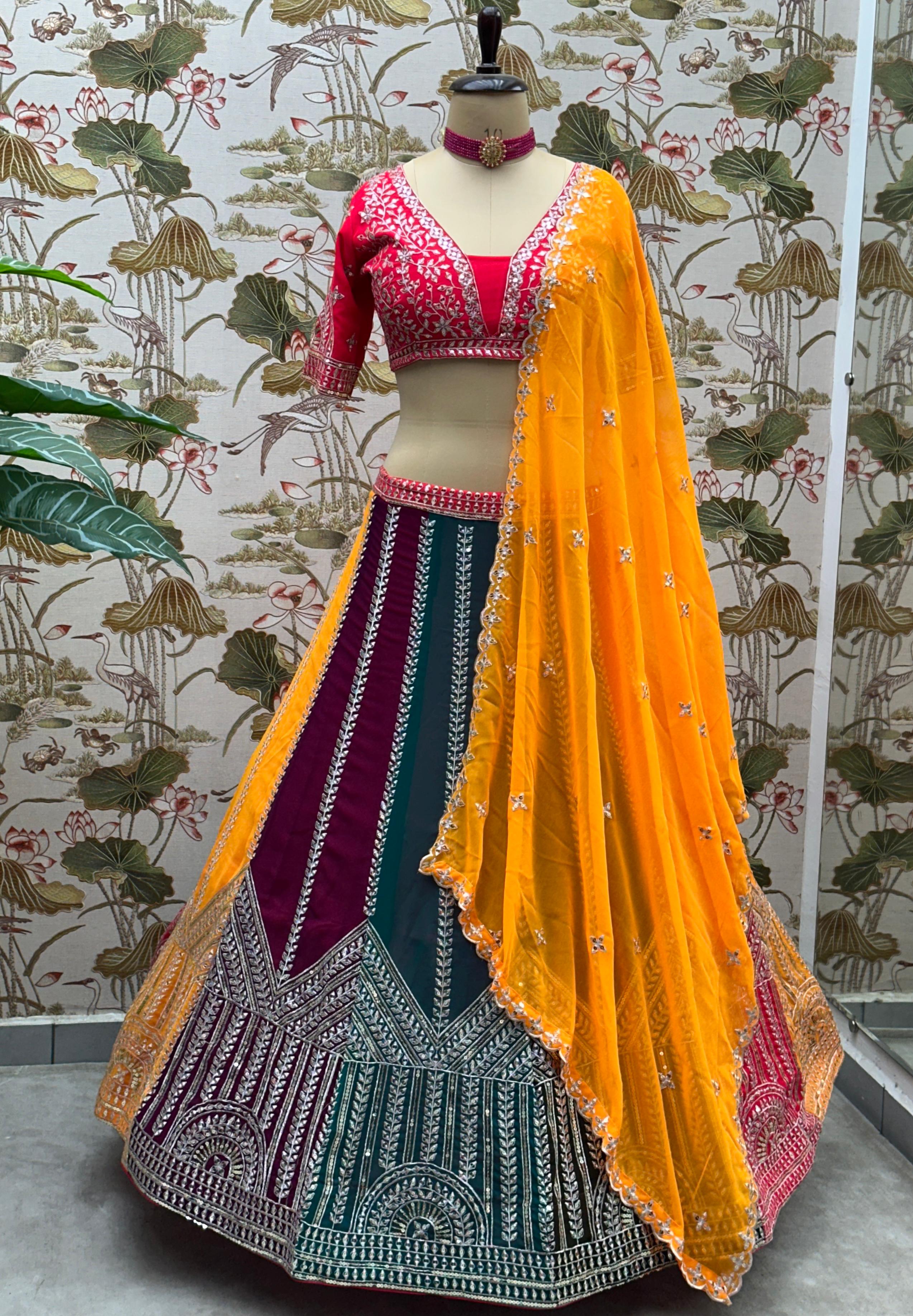 (Multiple colours kali lehenga