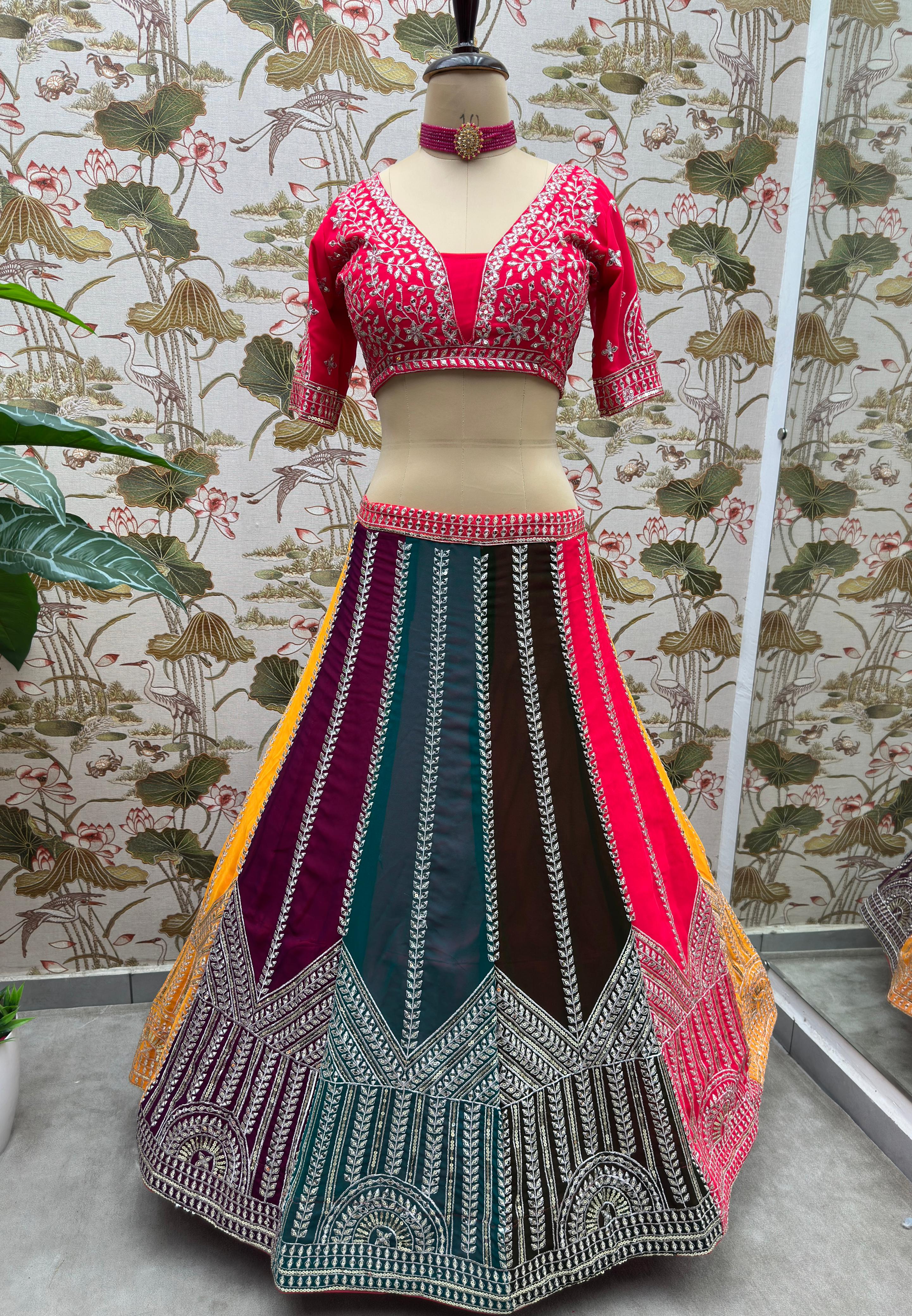 (Multiple colours kali lehenga