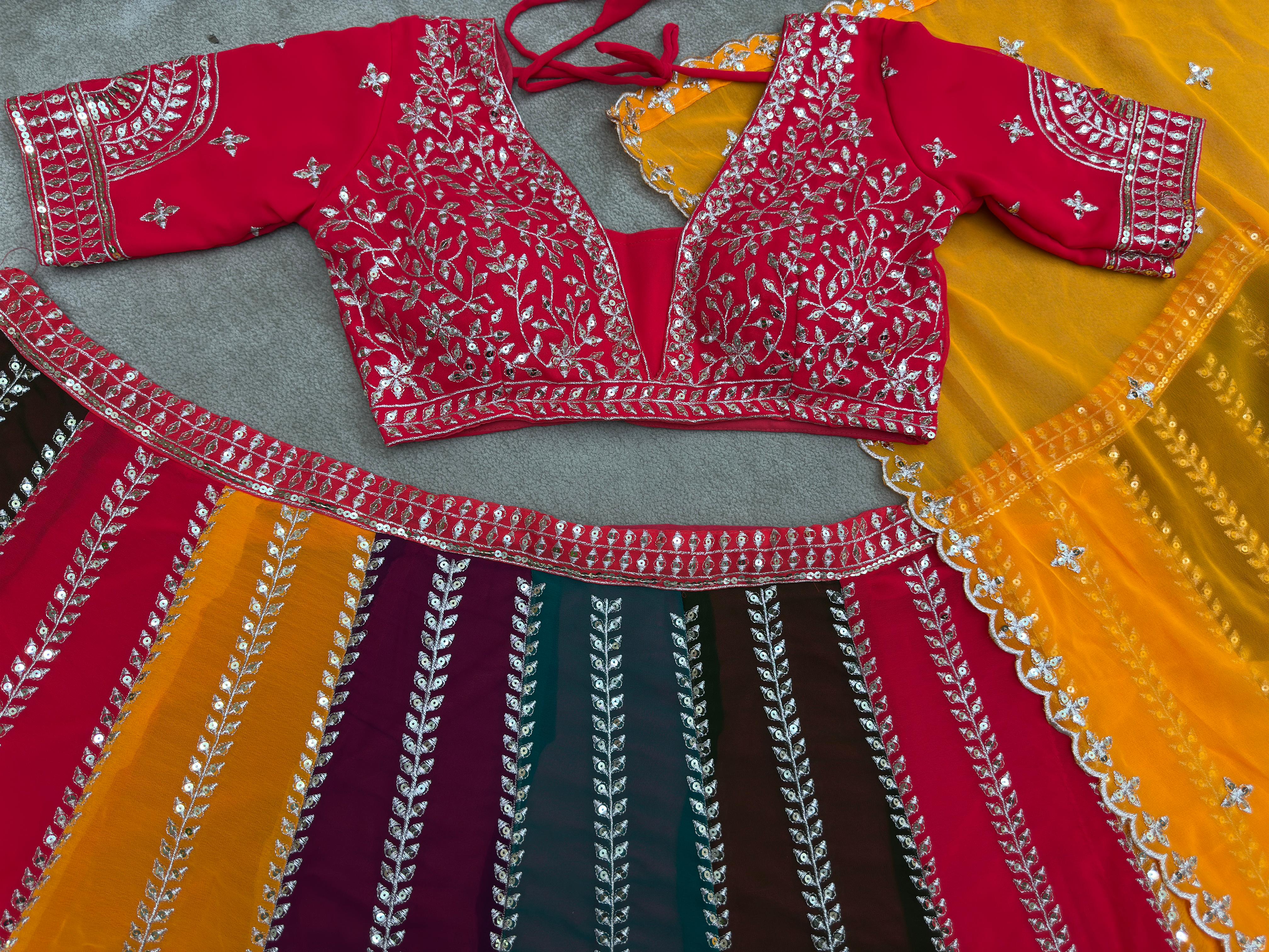 (Multiple colours kali lehenga