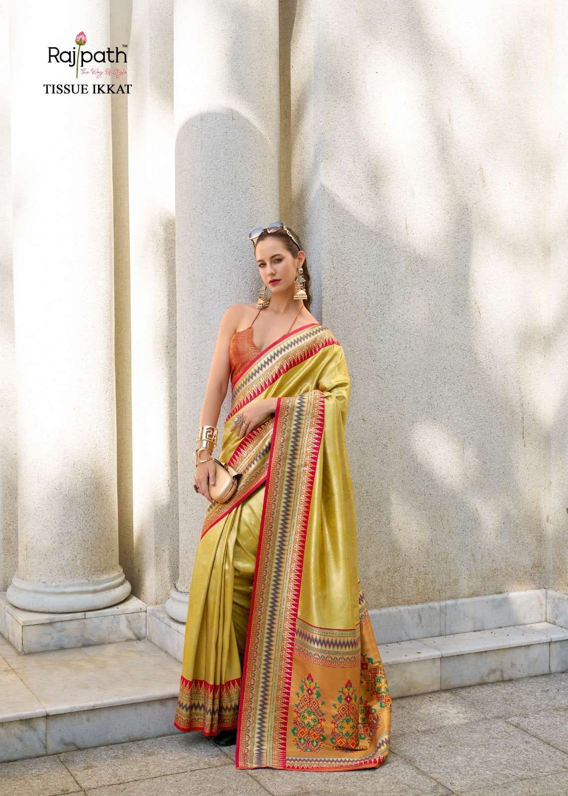 Rajpath Pajmata Soft Tissue Silk Weaving Rich Look  :