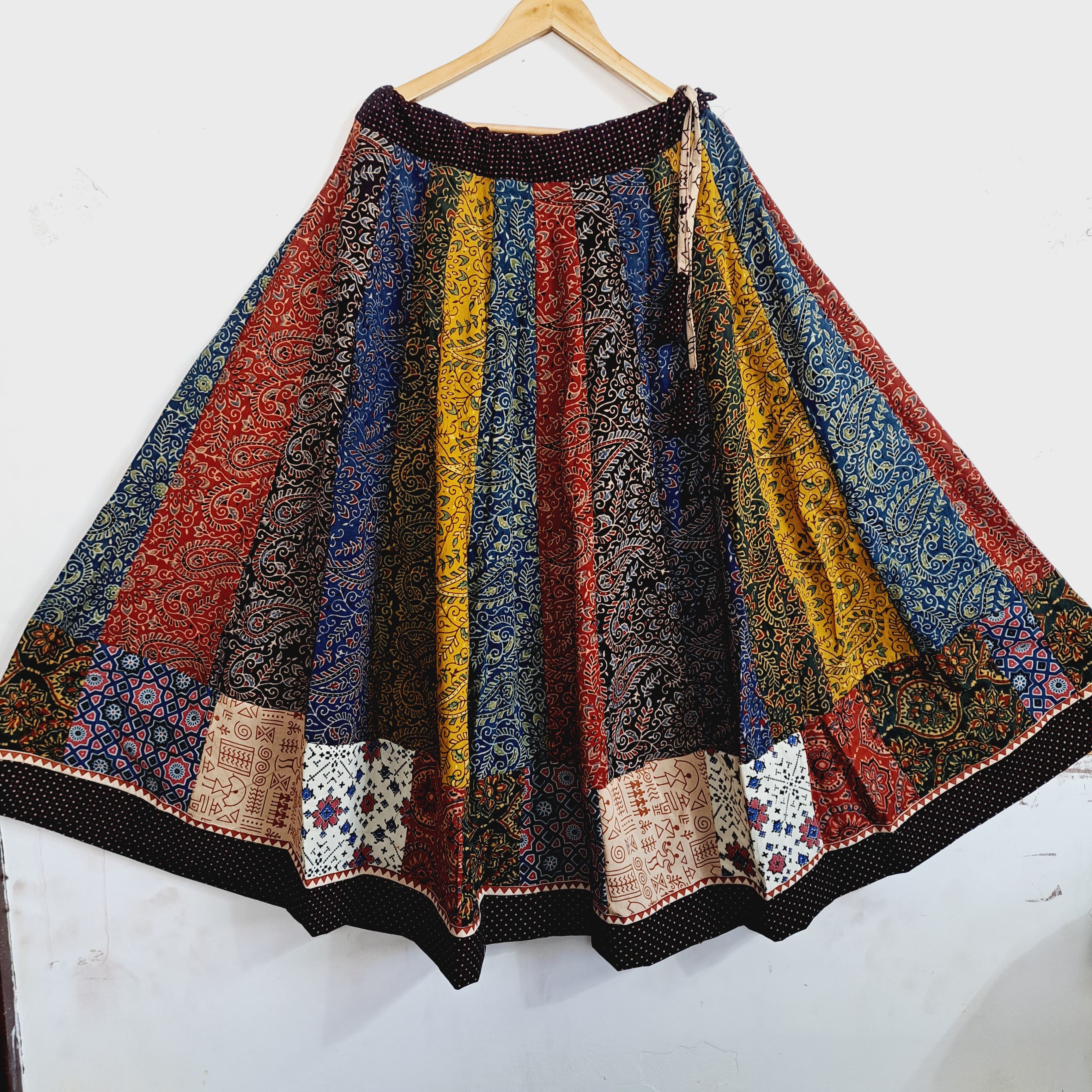 New ajrakh nutrural print mix and match kali skirts 😍*