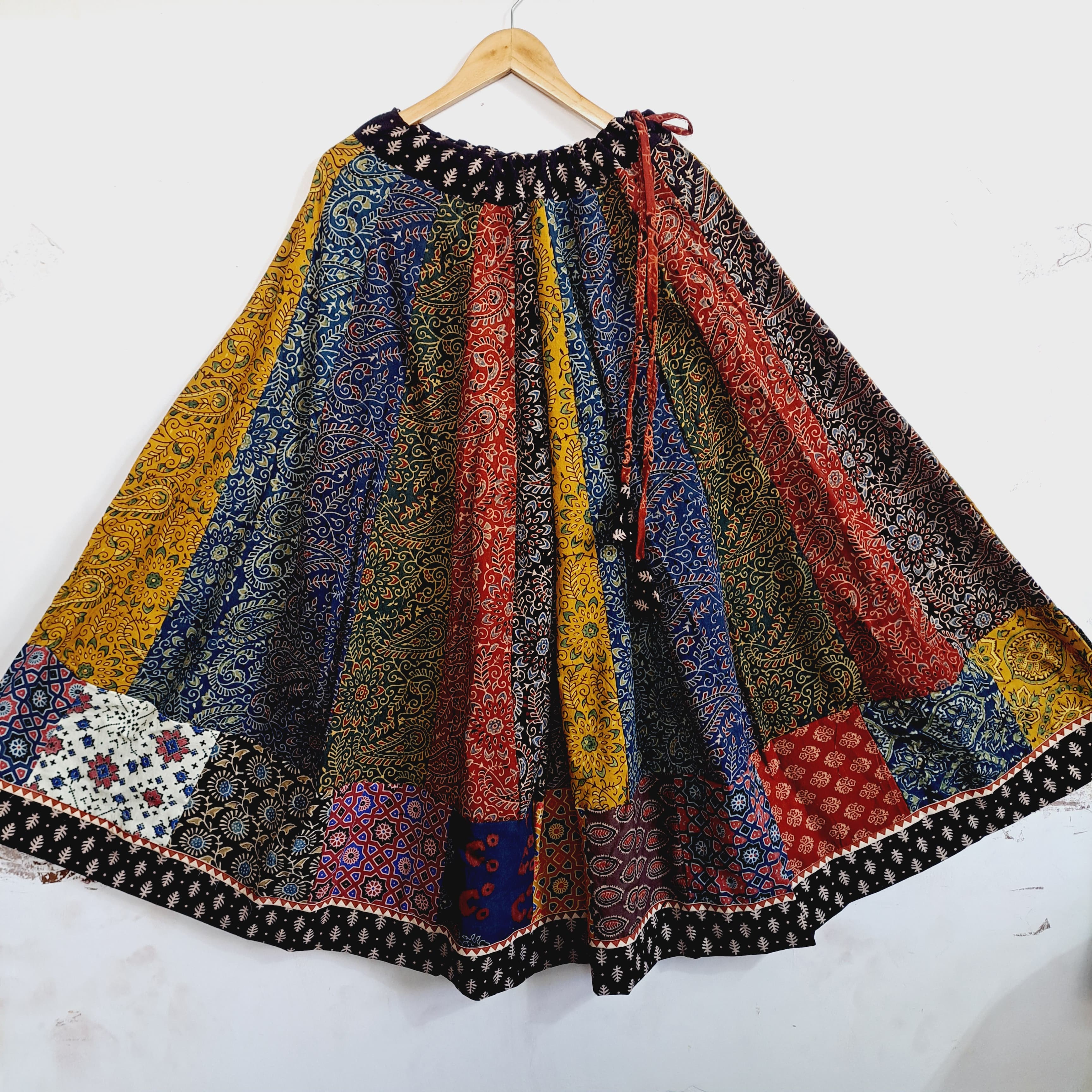 New ajrakh nutrural print mix and match kali skirts 😍*