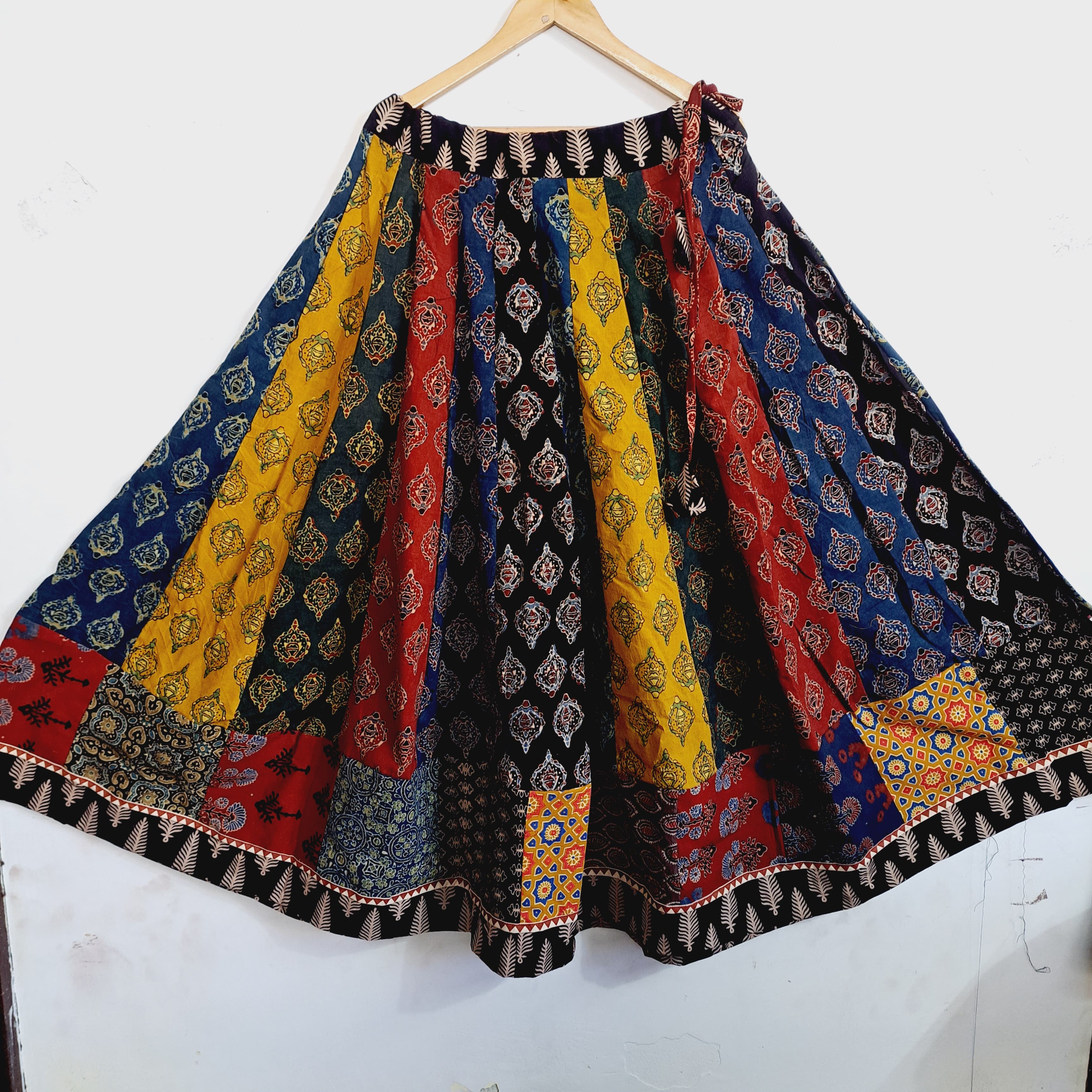 New ajrakh nutrural print mix and match kali skirts 😍*