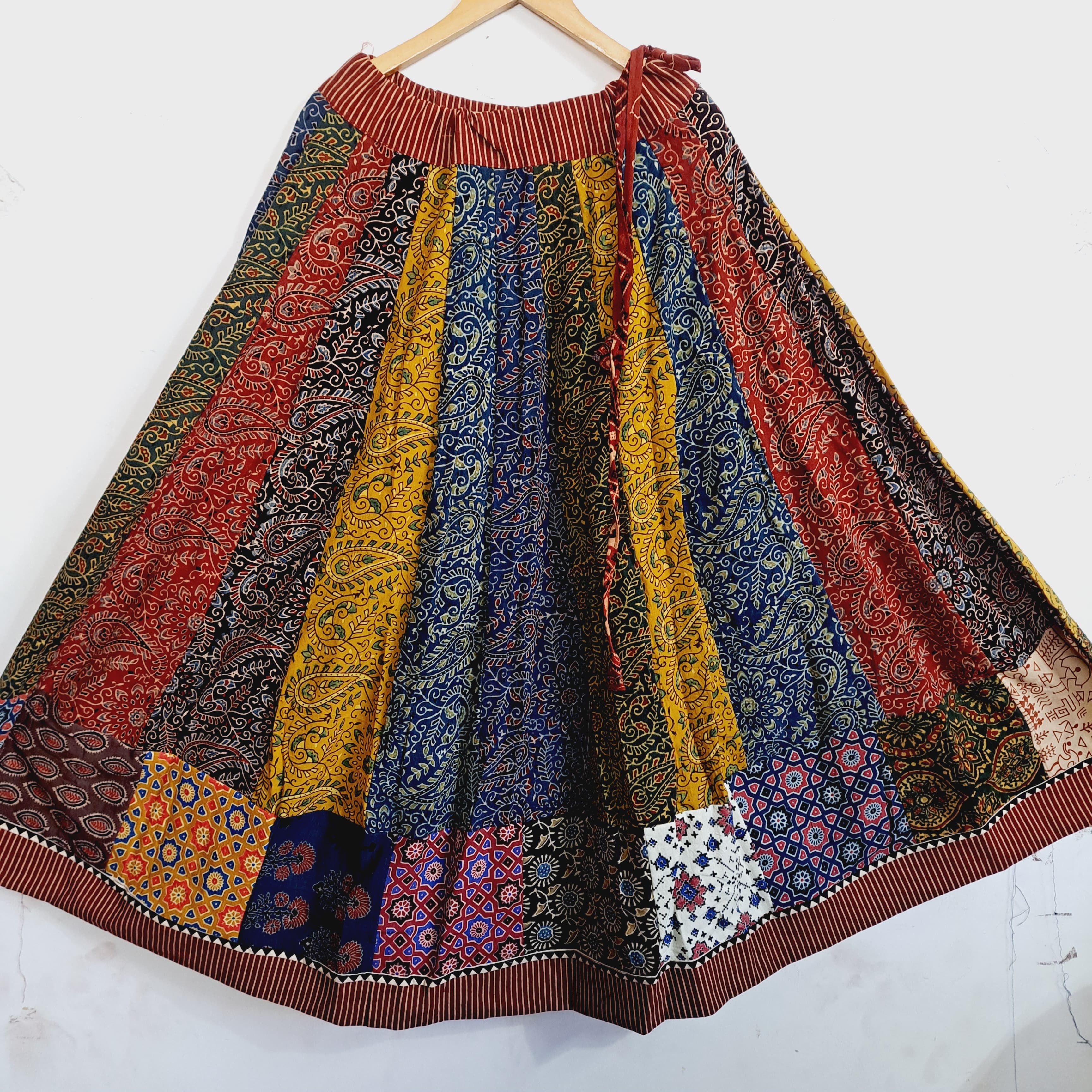 New ajrakh nutrural print mix and match kali skirts 😍*