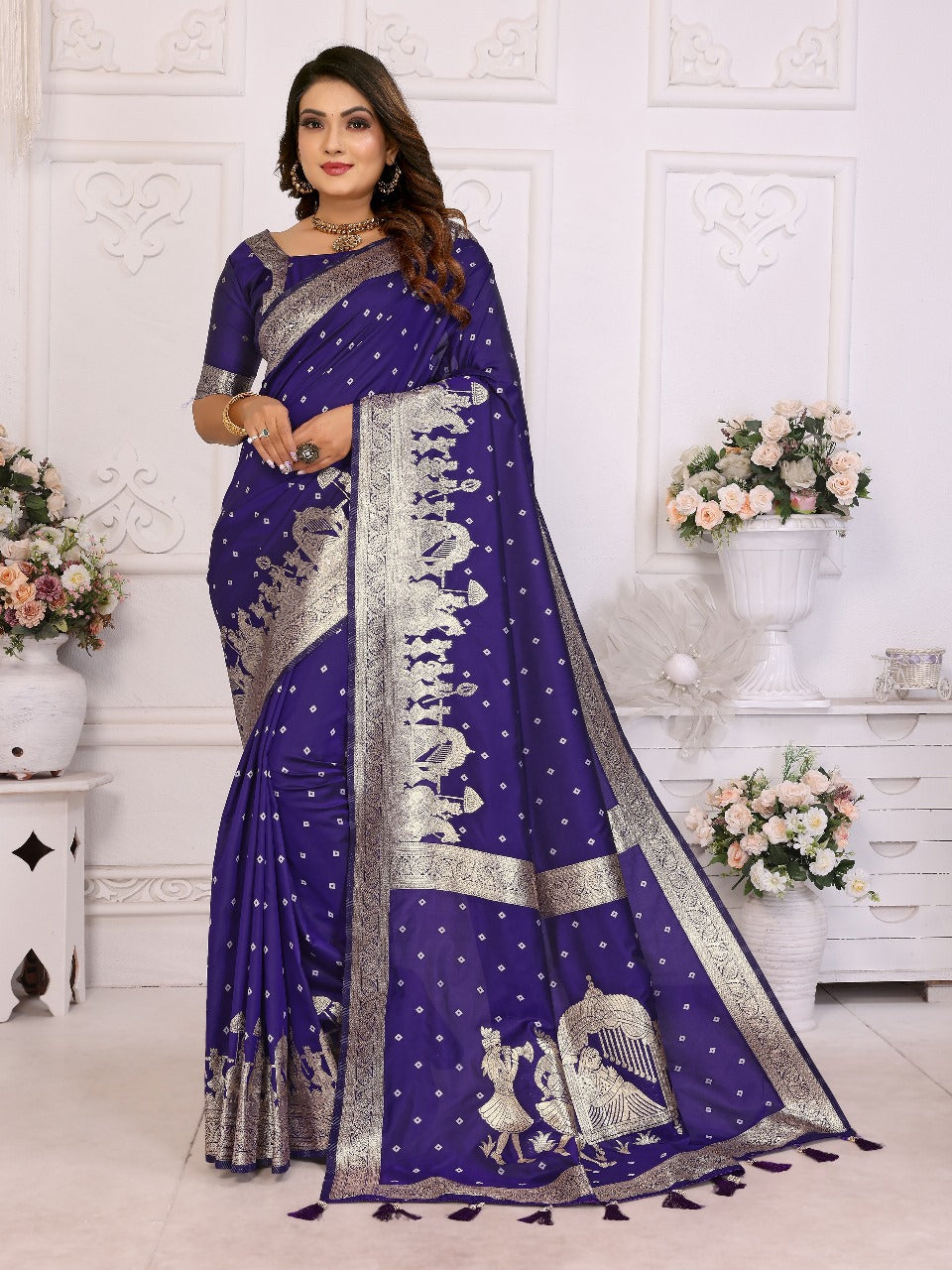 Premium quality summer kochi silk saree with beautiful Bandhej weaving exclusive work soft comfy and easy to drape&nbsp;