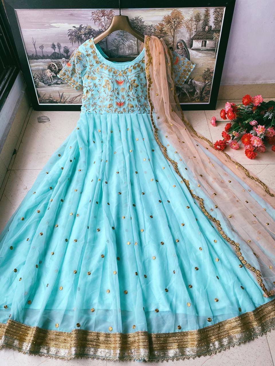 PRESENTING NEW DESIGNER EMBROIDERED ANARKALI GOWN ♥️