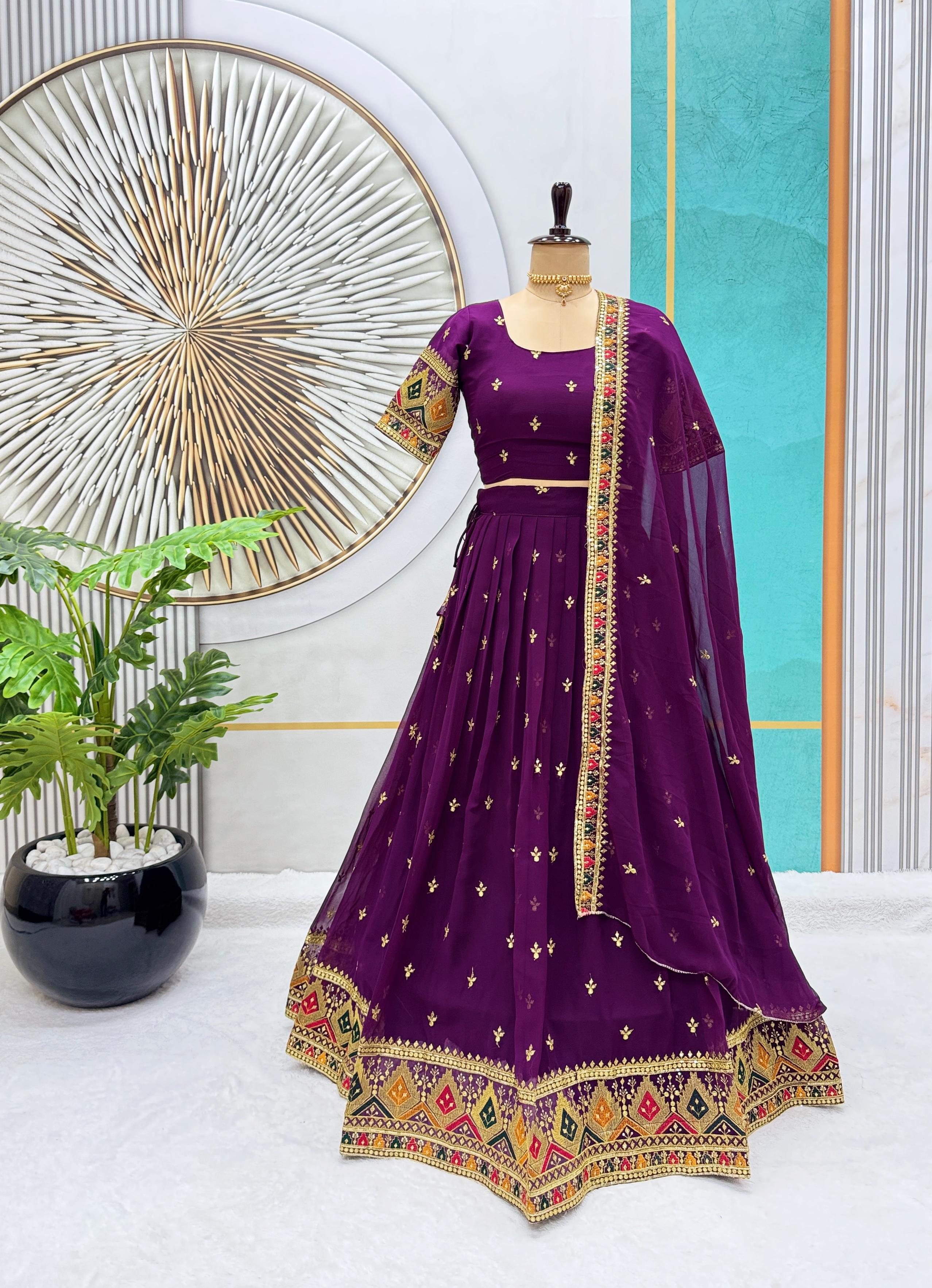 New Launching Our Most Trending Stitched Heavy Georgette Lehenga choli With Beautiful Sequins Embroidery Work And Designer Blouse perfect blend of luxury and tradition For This Festive season*