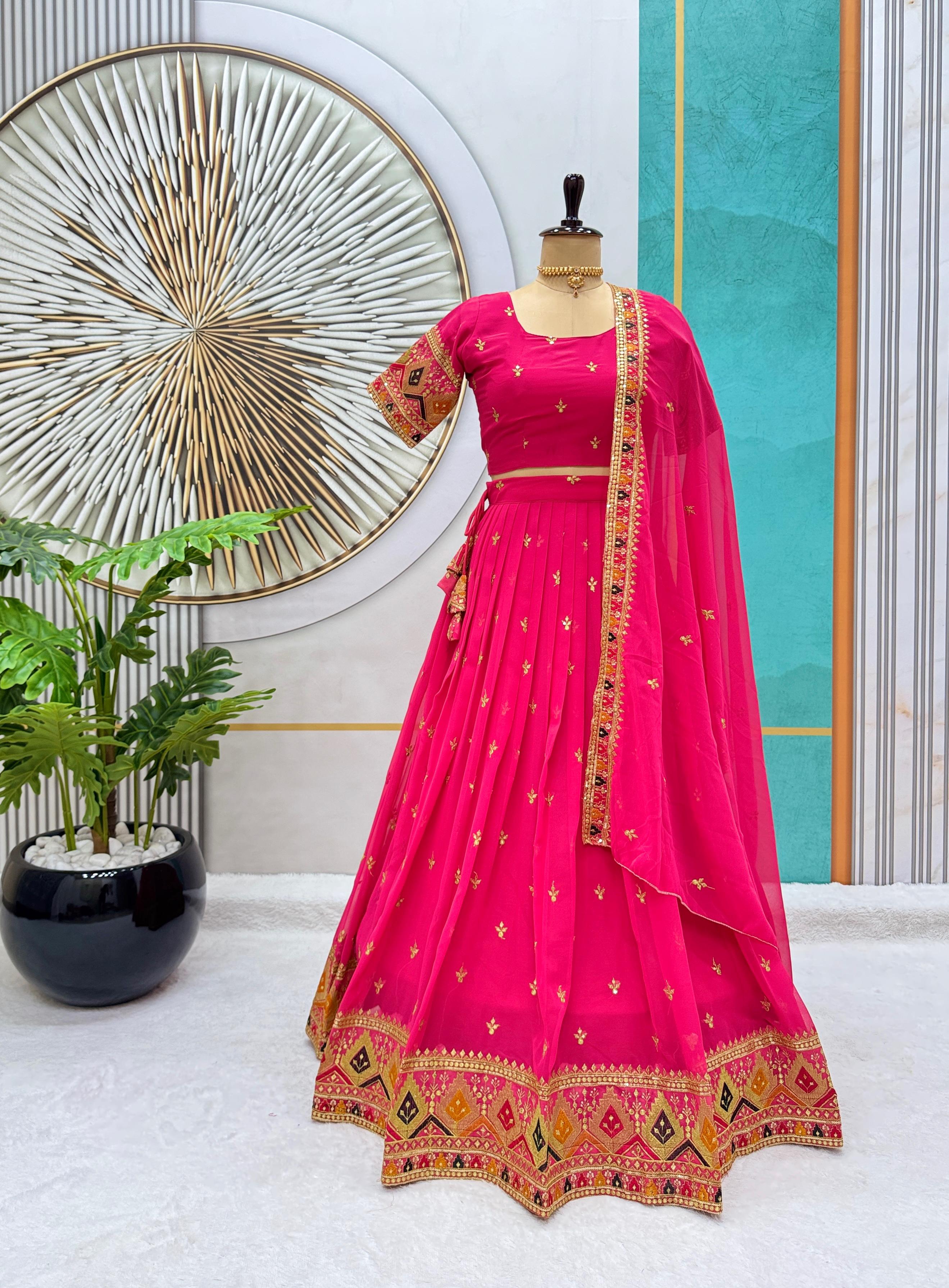 New Launching Our Most Trending Stitched Heavy Georgette Lehenga choli With Beautiful Sequins Embroidery Work And Designer Blouse perfect blend of luxury and tradition For This Festive season*