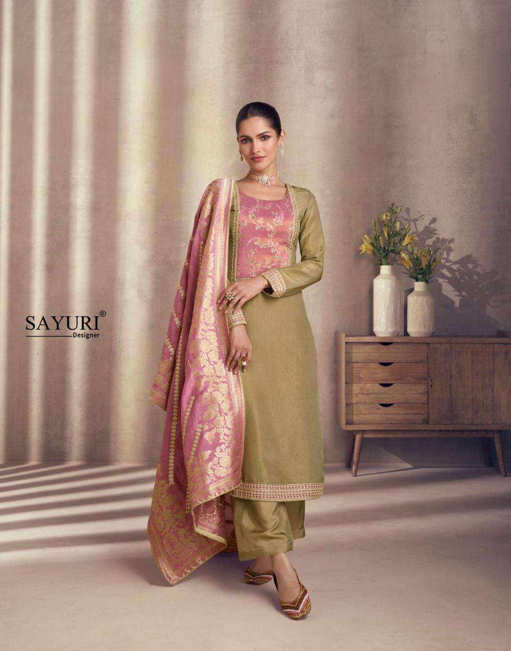 Sayuri Designer Naaz Real Silk With Designer  Readymade Suits .