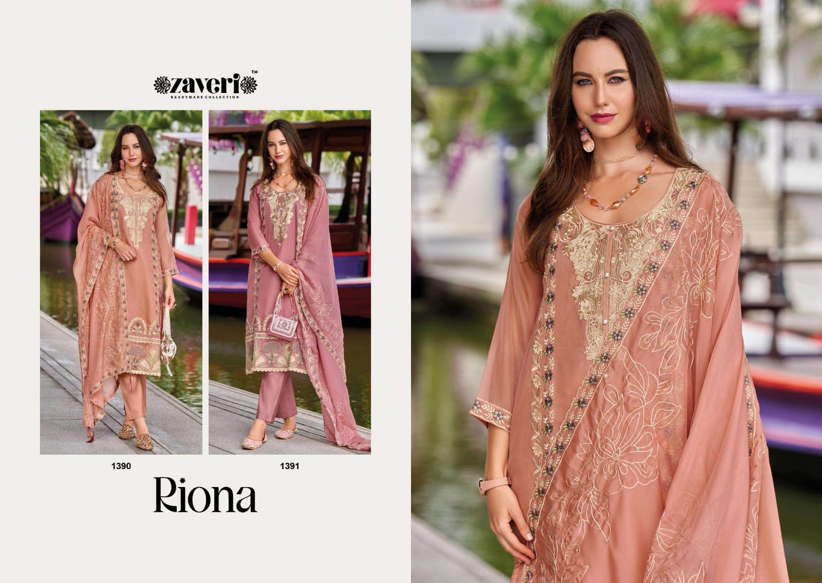 Zaveri Riona Organza Embroidery Wedding Wear Suit.