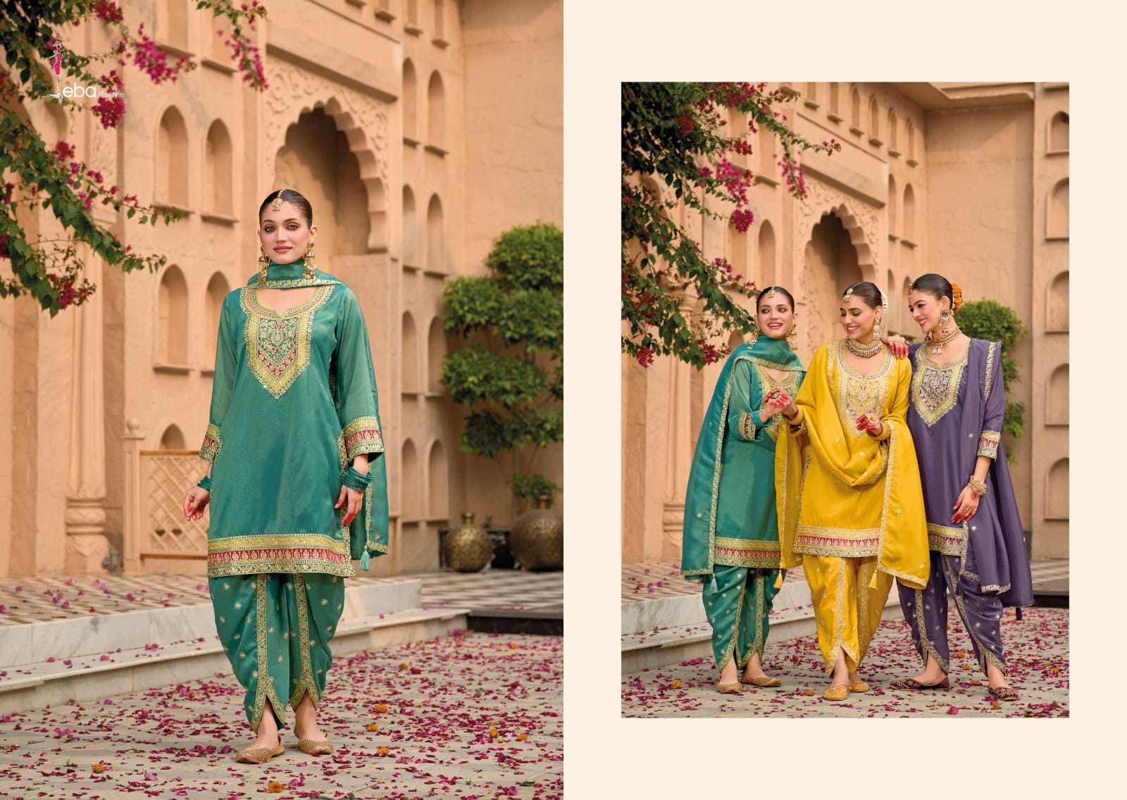 Eba Meraki Simar Work Patiyala Style Kurti 3 Pcs  Punjabi Collection .