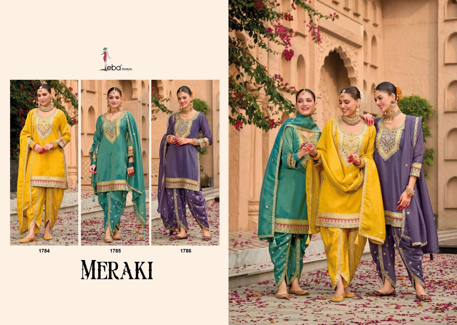 Eba Meraki Simar Work Patiyala Style Kurti 3 Pcs  Punjabi Collection .