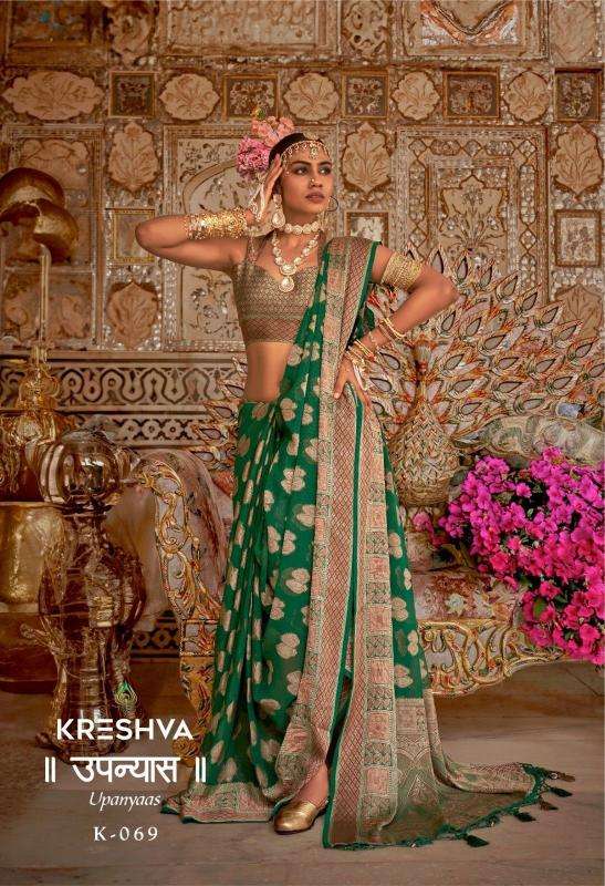 Twp Georgette With Weaving Buta Border Pallu