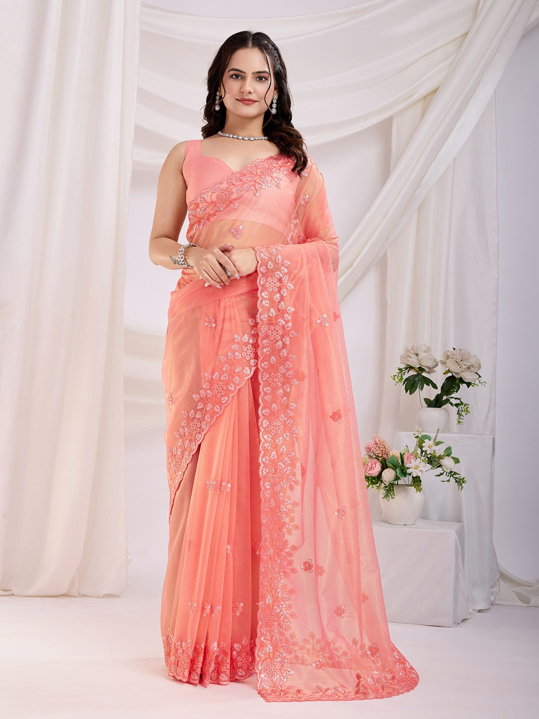 Twill Net Saree