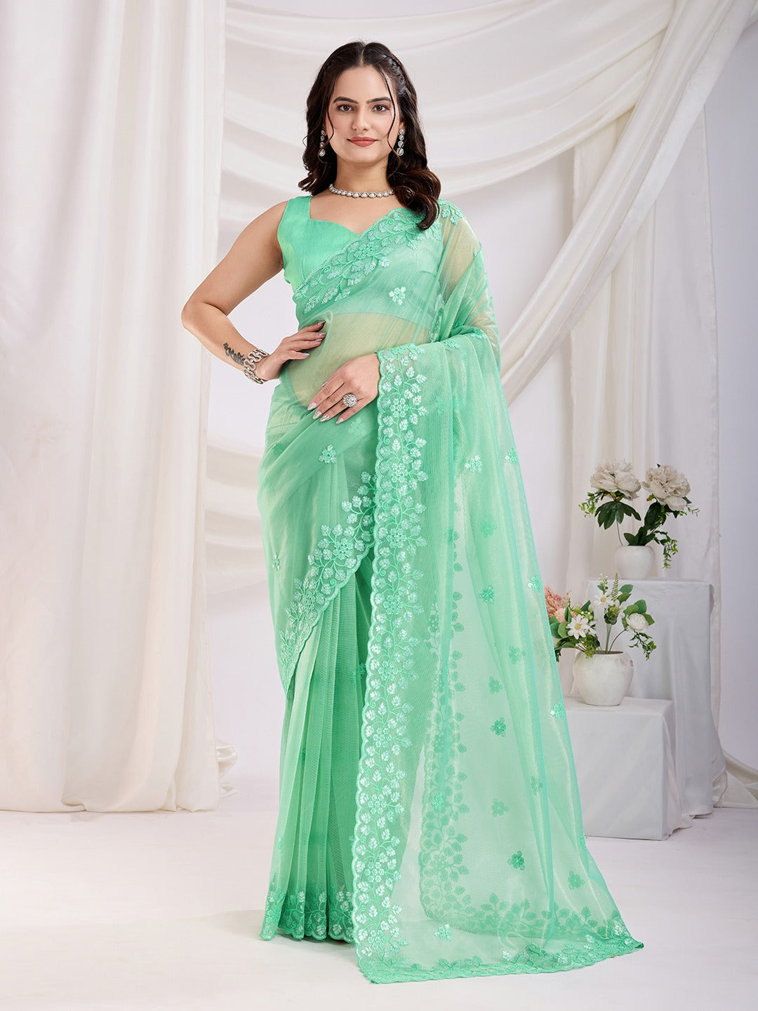 Twill Net Saree