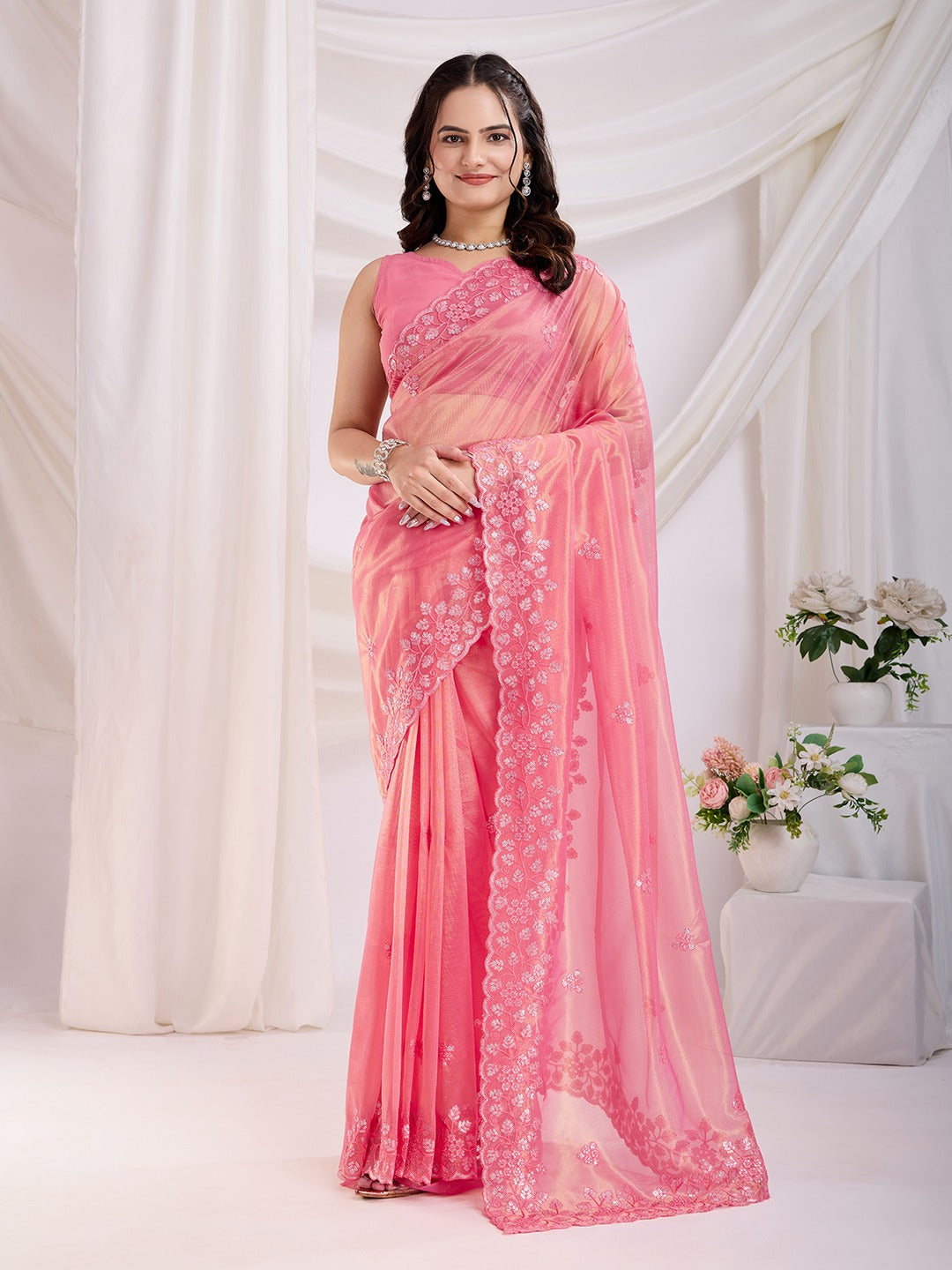 Twill Net Saree