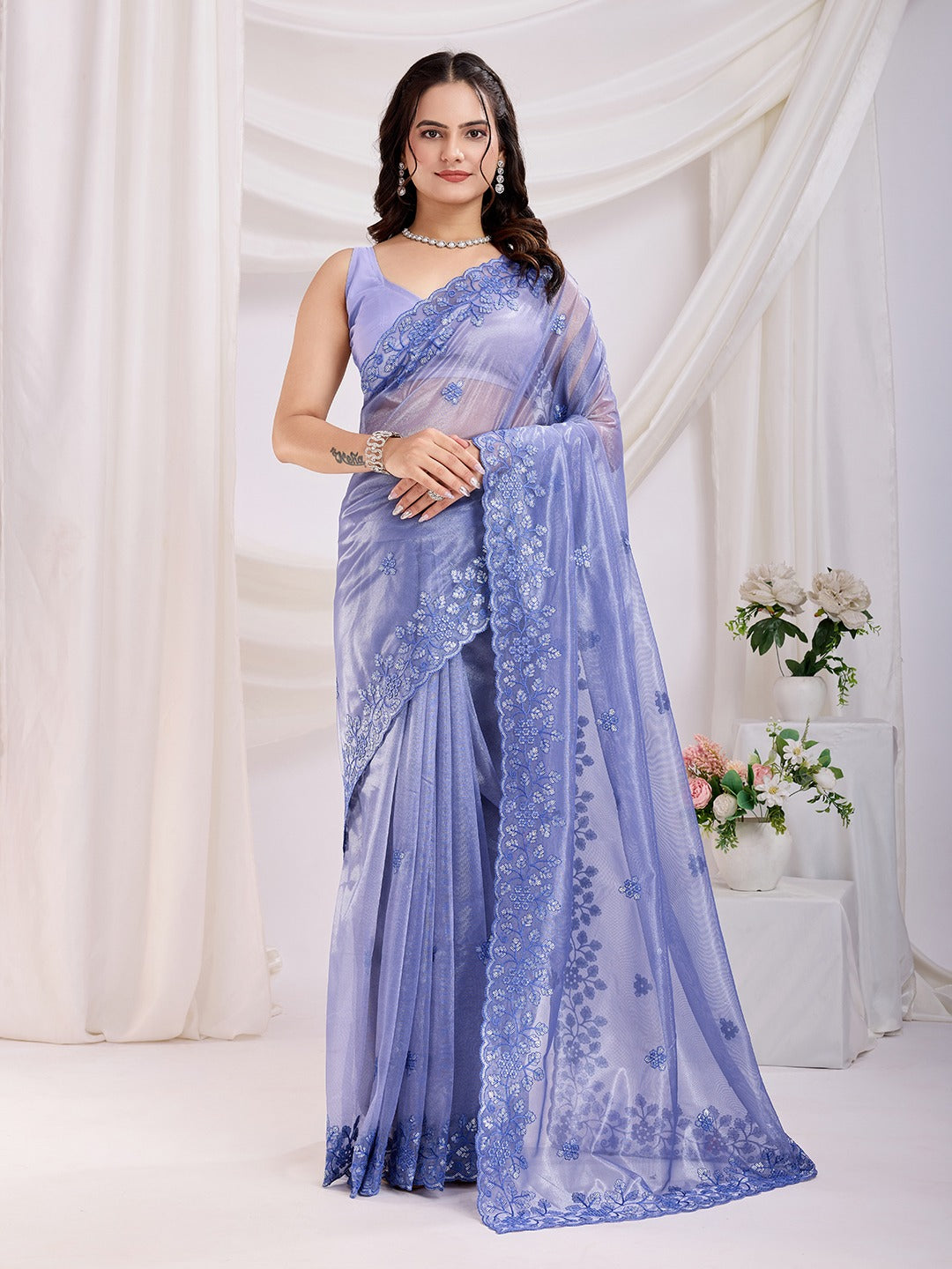 Twill Net Saree