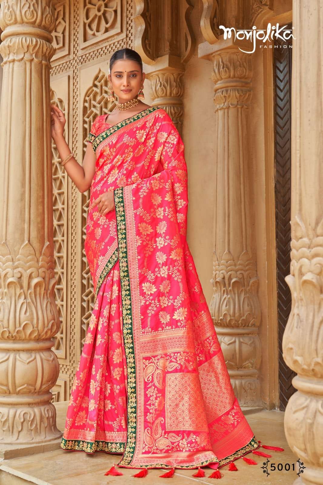 SILK &amp; FANCY FABRIC WITH ZARI WEAVING &amp; HEAVY WORK SAREE&nbsp;&nbsp;