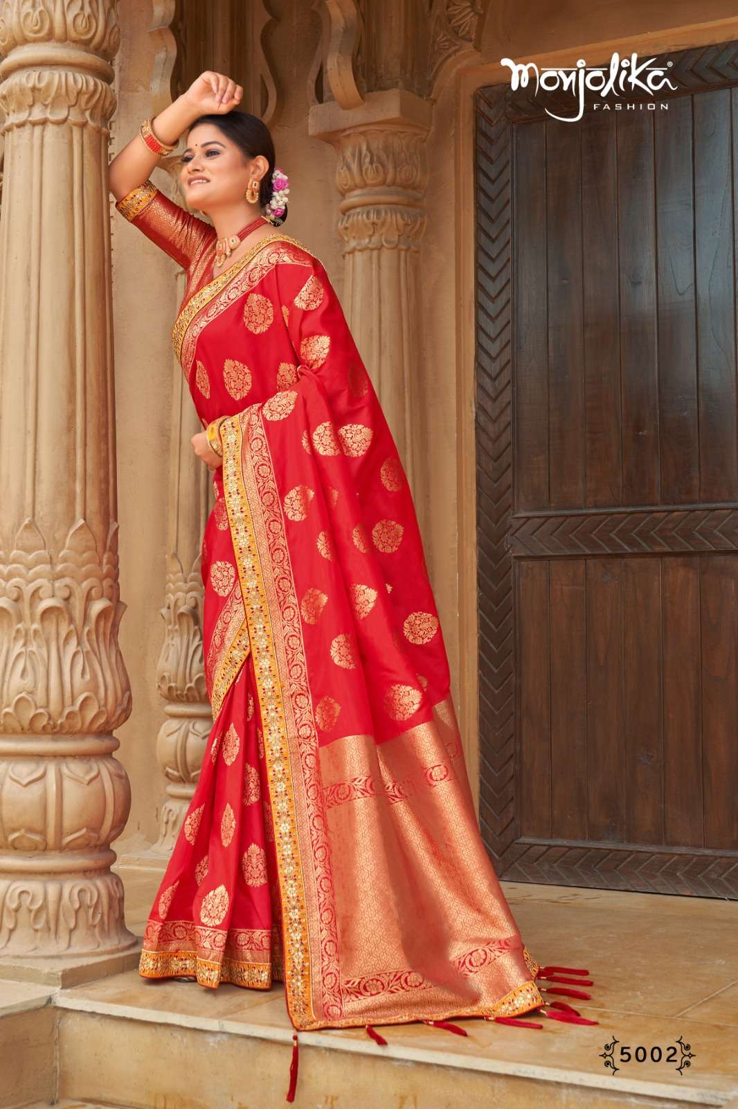 SILK &amp; FANCY FABRIC WITH ZARI WEAVING &amp; HEAVY WORK SAREE&nbsp;&nbsp;