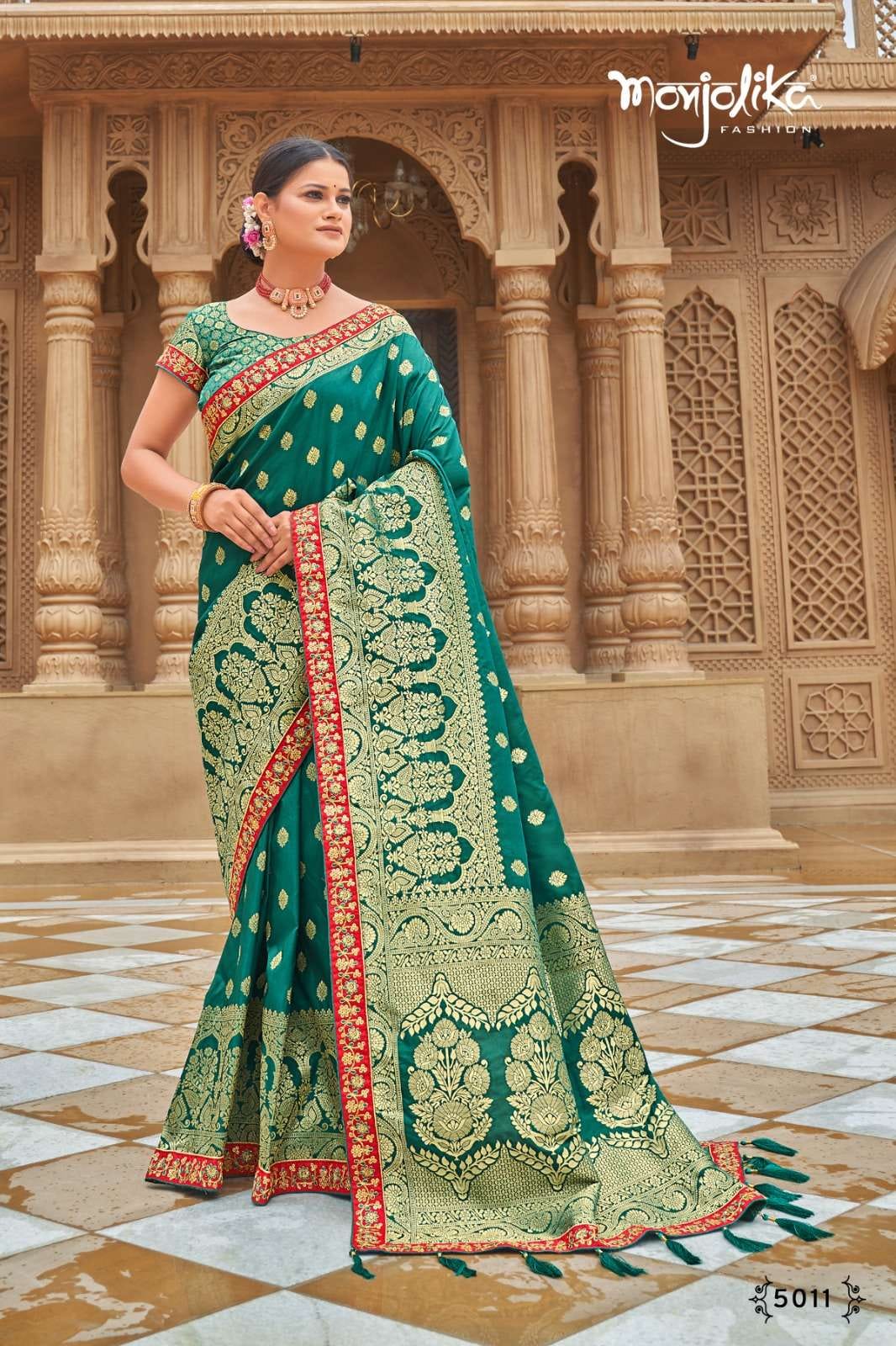 SILK &amp; FANCY FABRIC WITH ZARI WEAVING &amp; HEAVY WORK SAREE&nbsp;&nbsp;