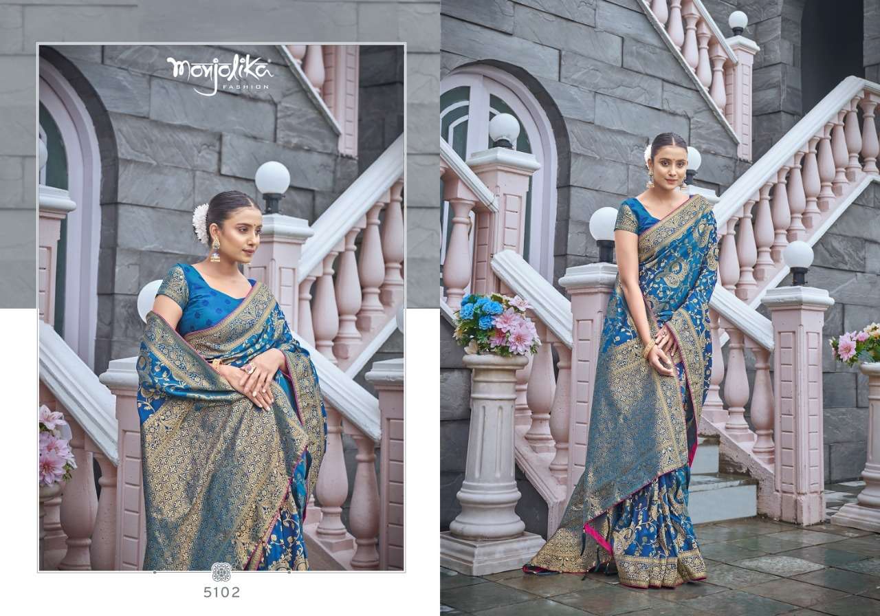 SILK &amp; FANCY FABRIC WITH ZARI WEAVING &amp; HEAVY WORK SAREE&nbsp;&nbsp;