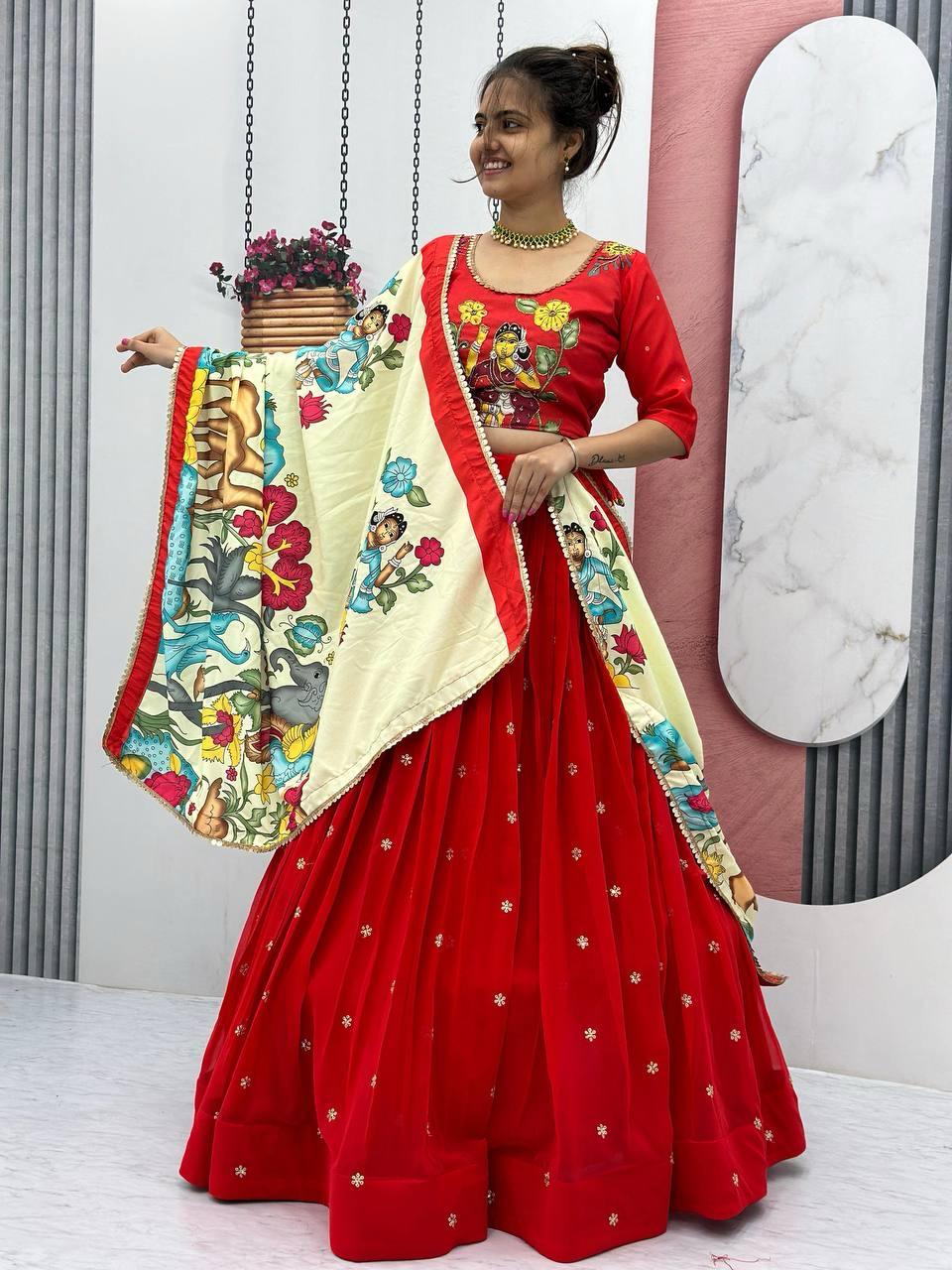 Launching Kalamkari Print Lehenga Choli👗