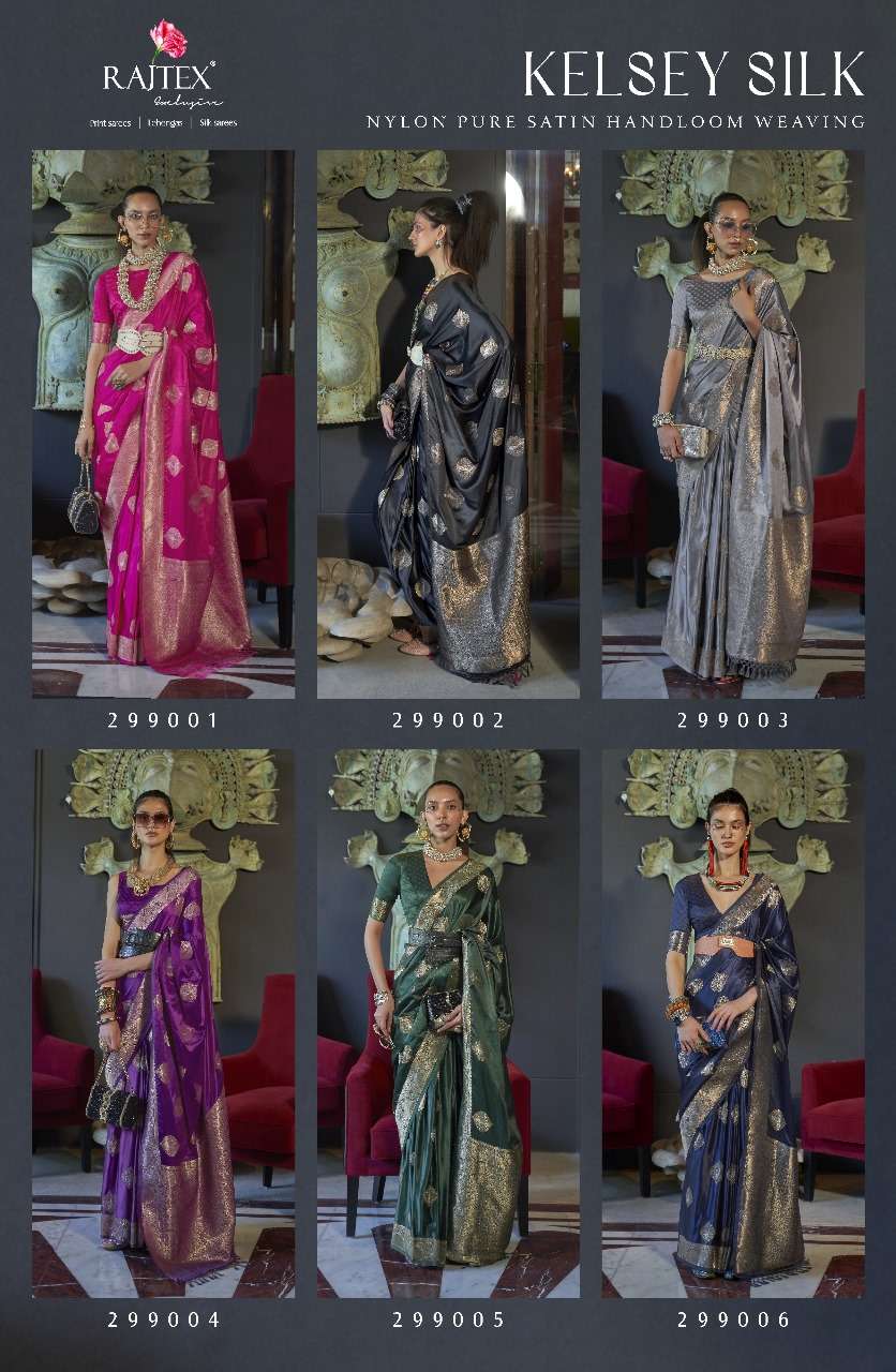 Rajtex Kelsey Silk Nylon Pure Satin Saree Collection