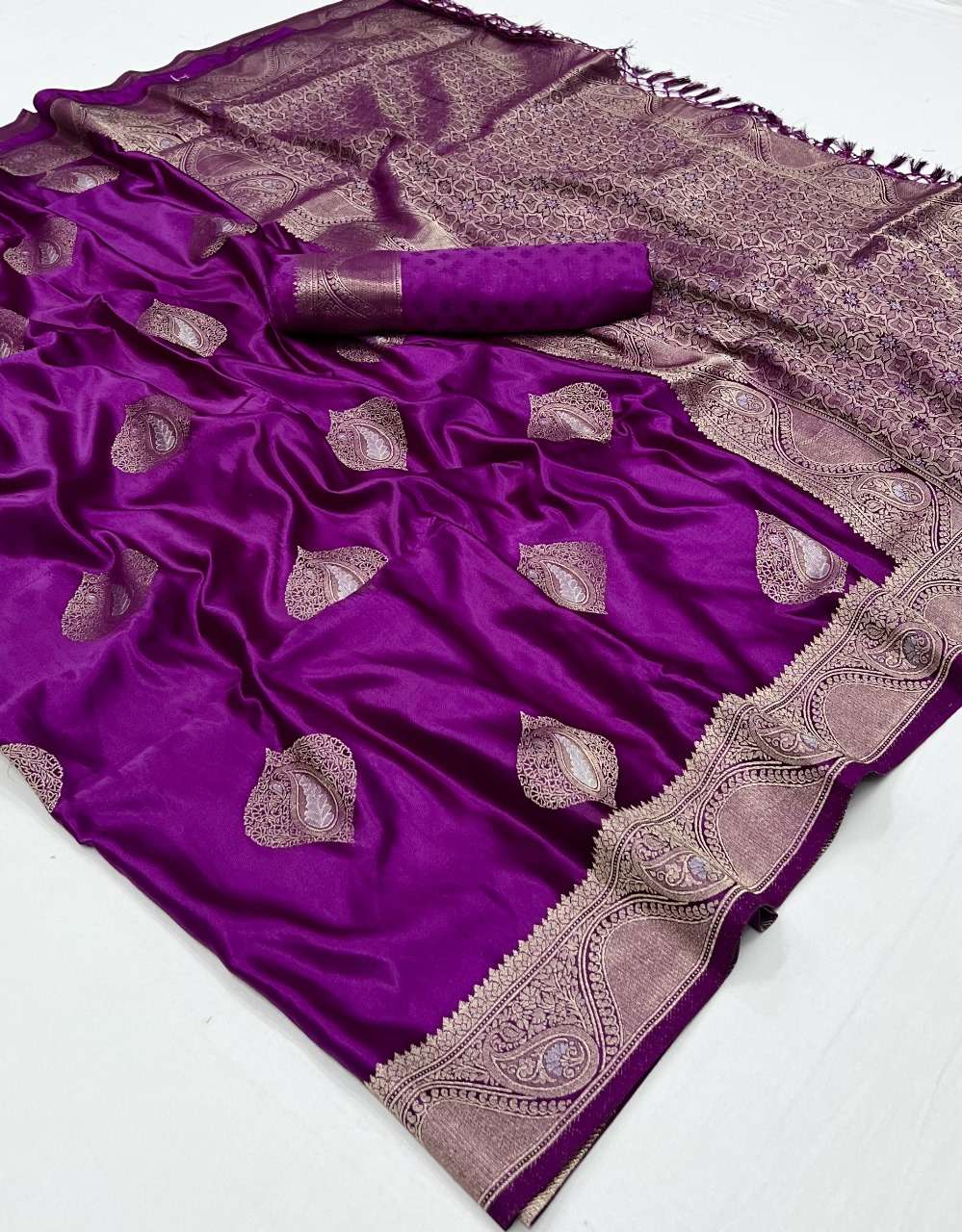 Rajtex Kelsey Silk Nylon Pure Satin Saree Collection