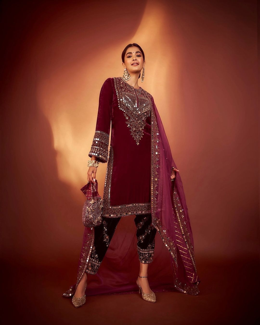 ADORABLE HEAVY VELVET SEQUENCE EMBROIDERY WORK SUIT WITH PANT AND DUPATTA*&nbsp;